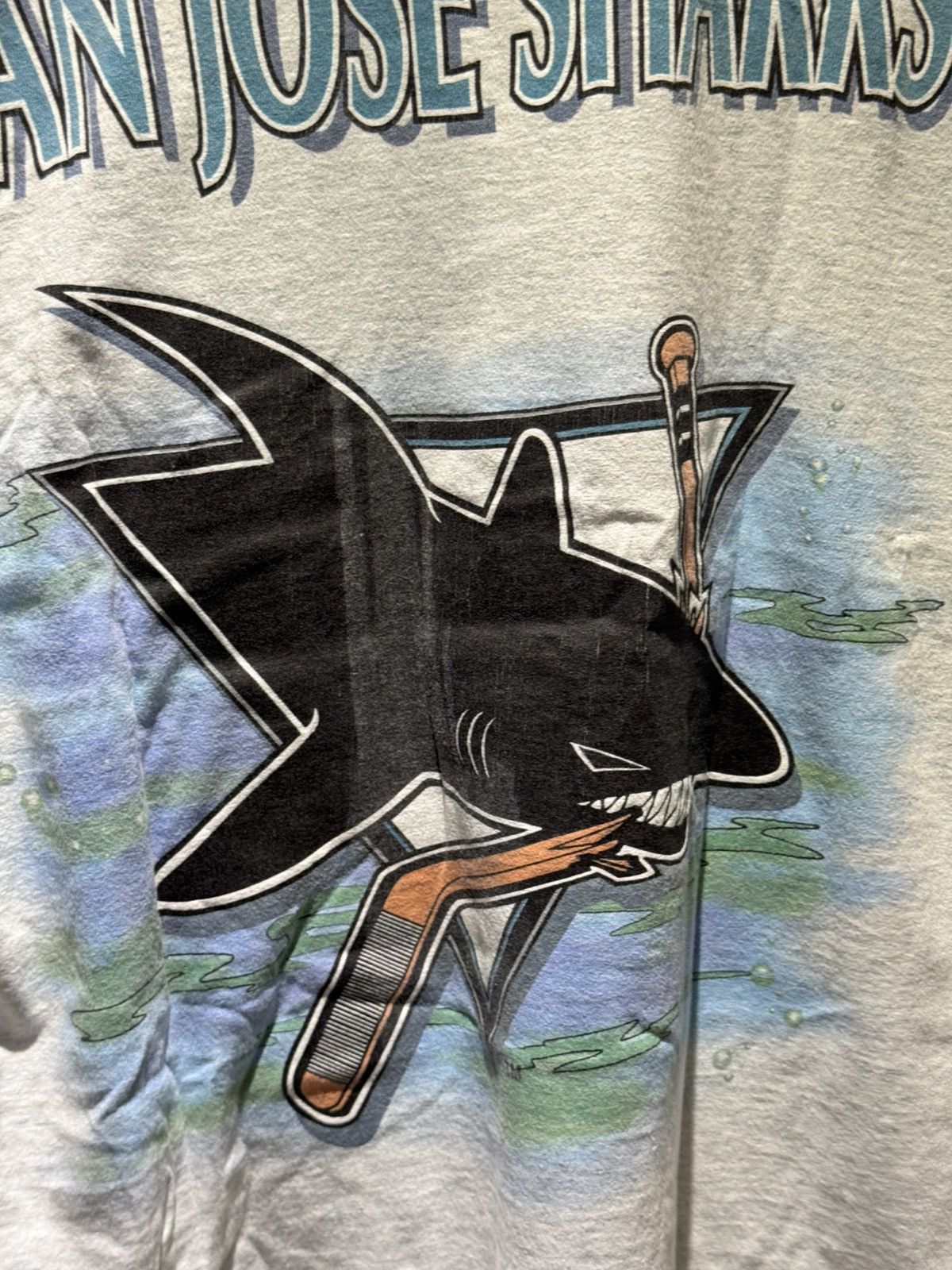 Salem Sportswear Vintage Salemsportsware San Jose Sharks Tee XL Grey Printed Size US XL / EU 56 / 4 - 8 Thumbnail