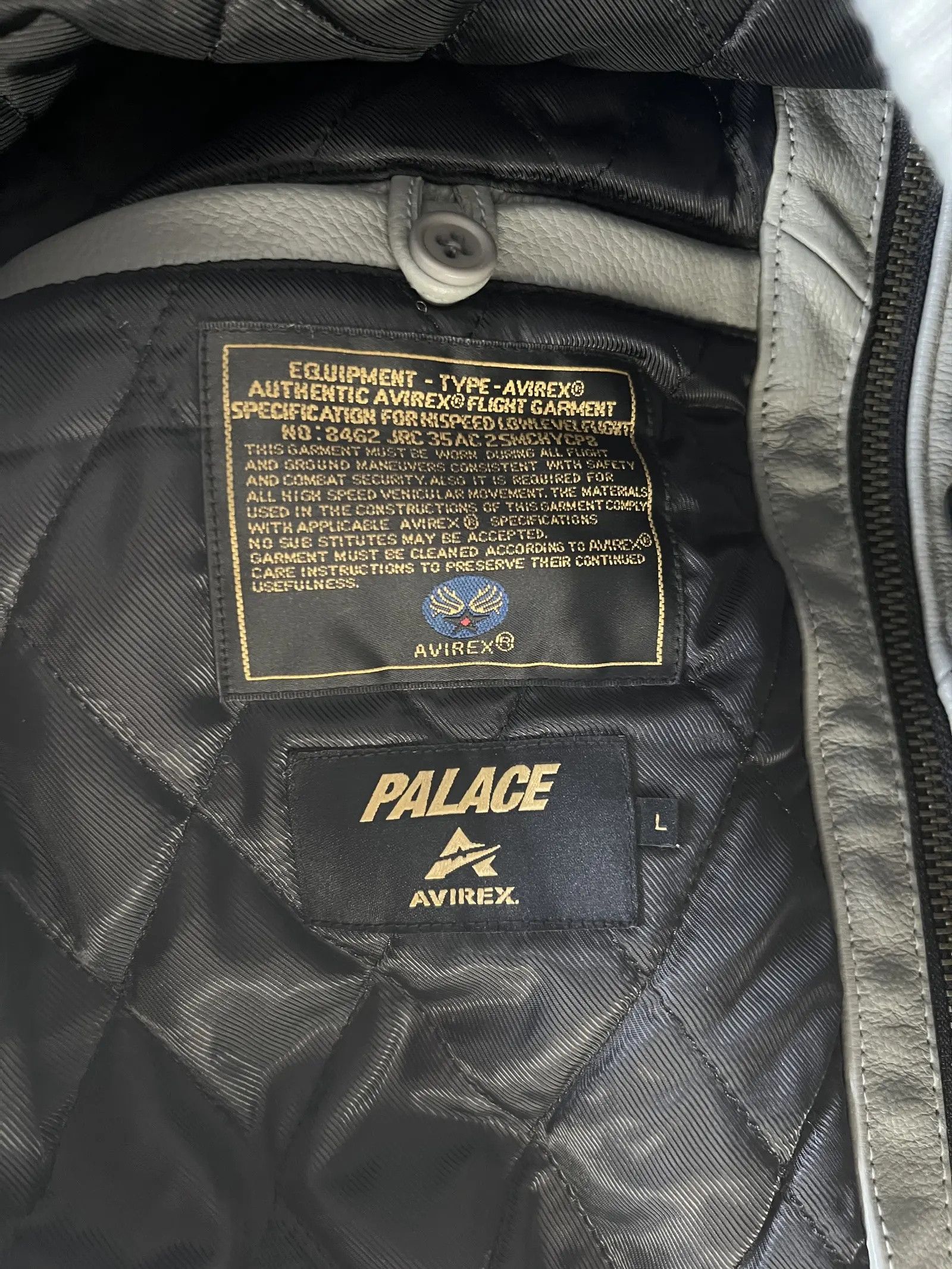 Avirex × Palace Leather jacket in grey Size US L / EU 52-54 / 3 - 8 Thumbnail