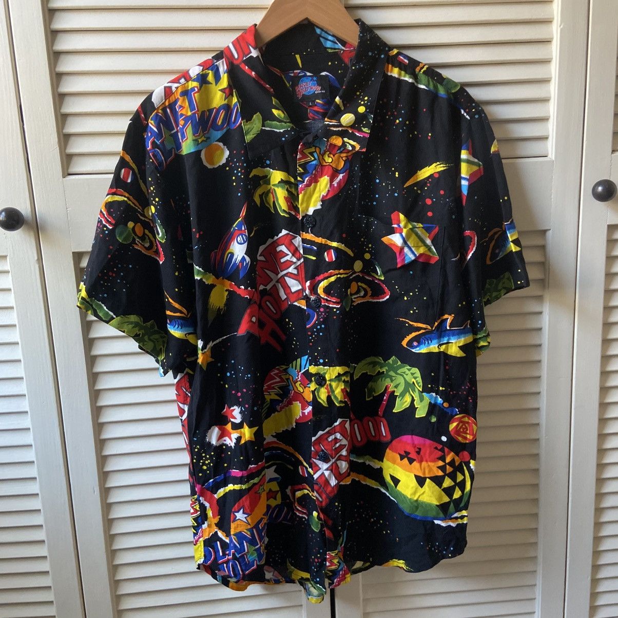 Planet Hollywood × Vintage Vintage 1991 Jams World Planet Hollywood Space Island Shirt Size US L / EU 52-54 / 3 - 1 Thumbnail