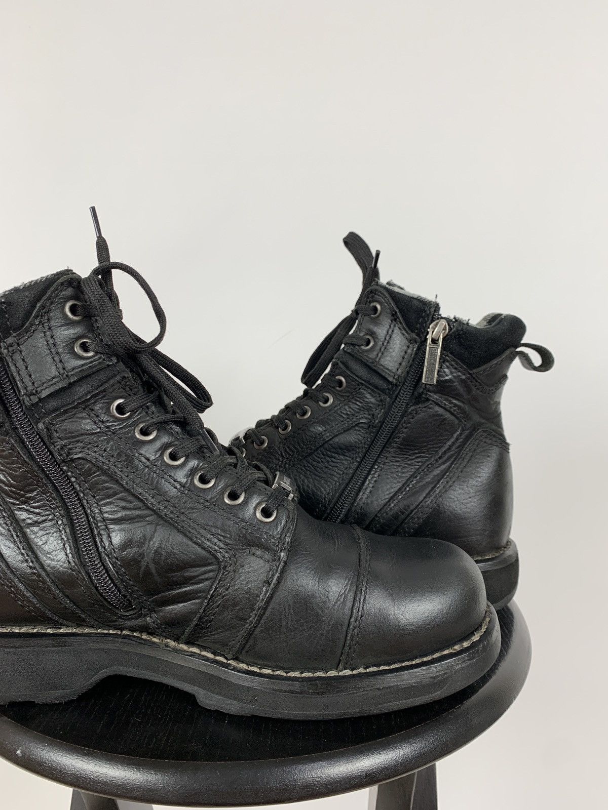 Harley Davidson Vintage Harley Davidson Black Leather Boots Size US 9 / EU 42 - 15 Thumbnail