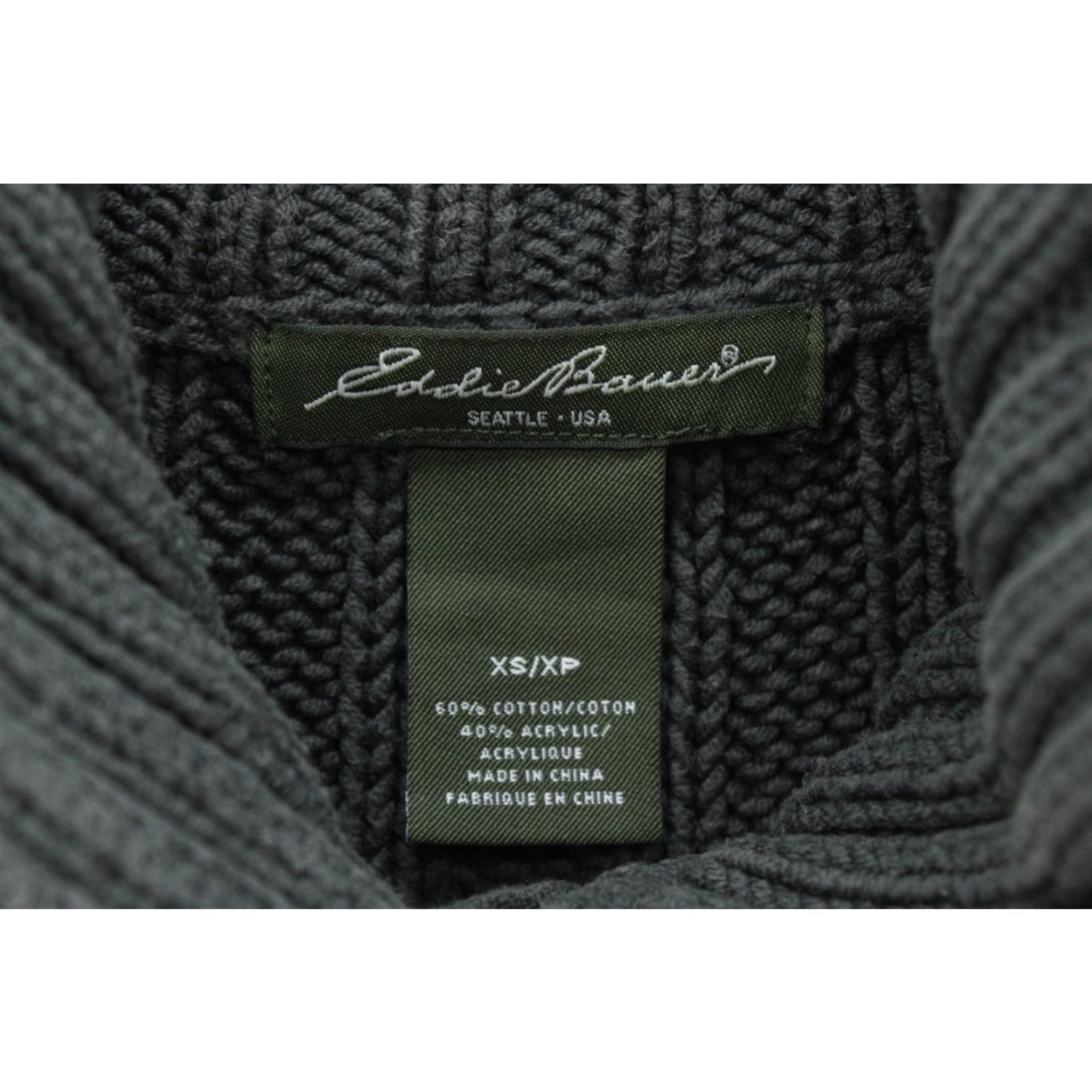 Eddie Bauer VINTAGE Eddie Bauer Chunky Cable Knit Cardigan Sweater Womans XS Green Ribbed Boho Size XS / US 0-2 / IT 36-38 - 4 Thumbnail