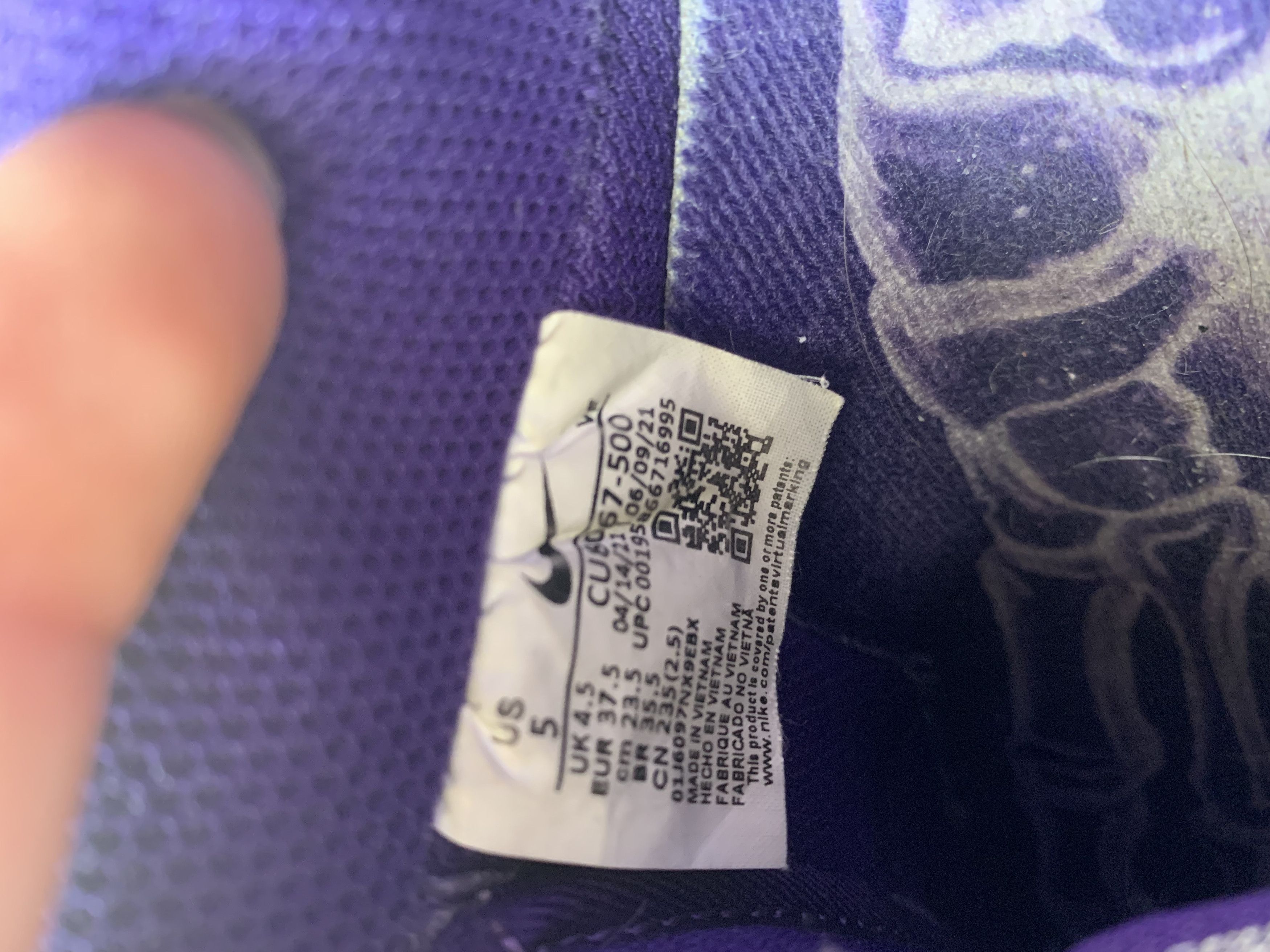 Nike NIKE AIR FORCE 1 LOW "PURPLE SKELETON" Size US 7.5 / IT 37.5 - 7 Thumbnail