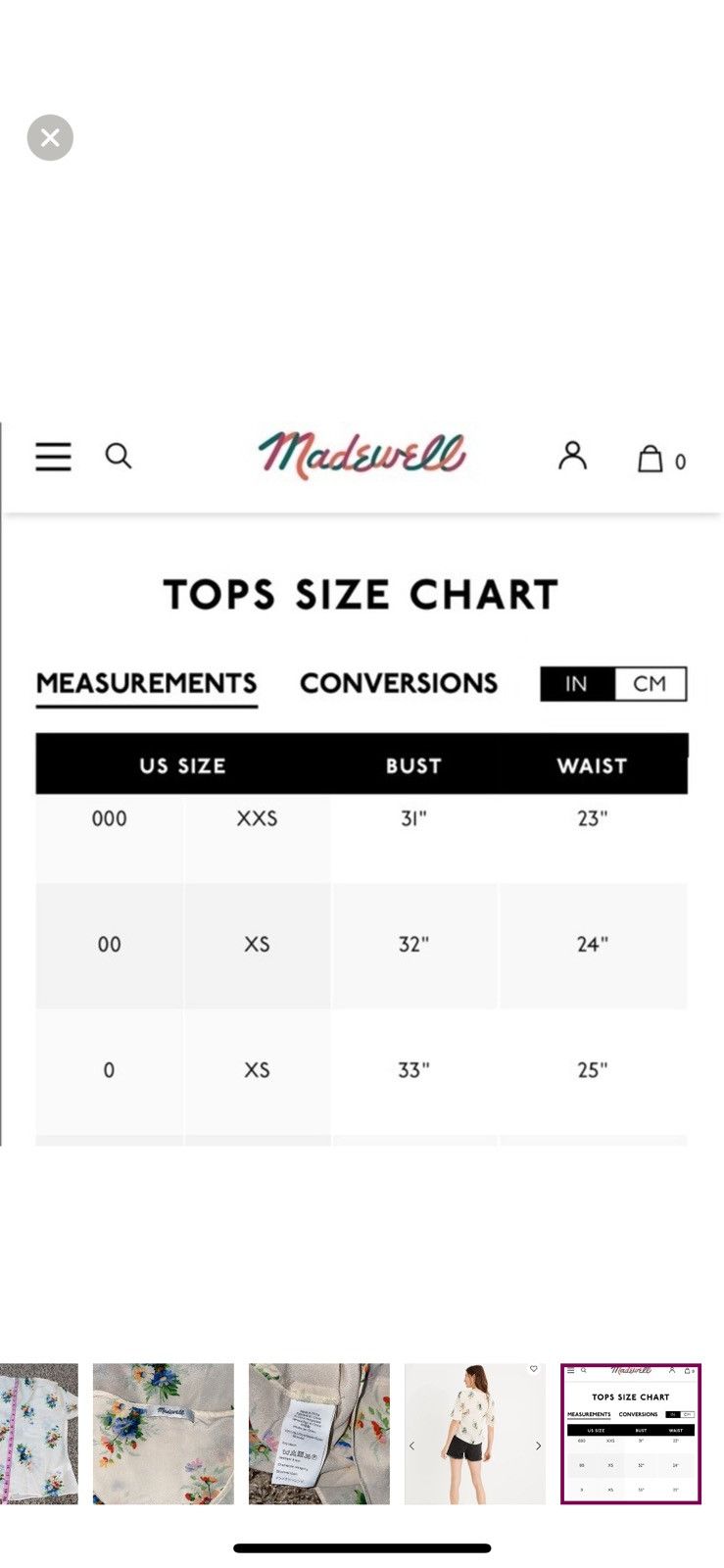 Madewell Madewell silk shirred front top in classic corsage Size XXS / US 00 / IT 34 - 8 Thumbnail