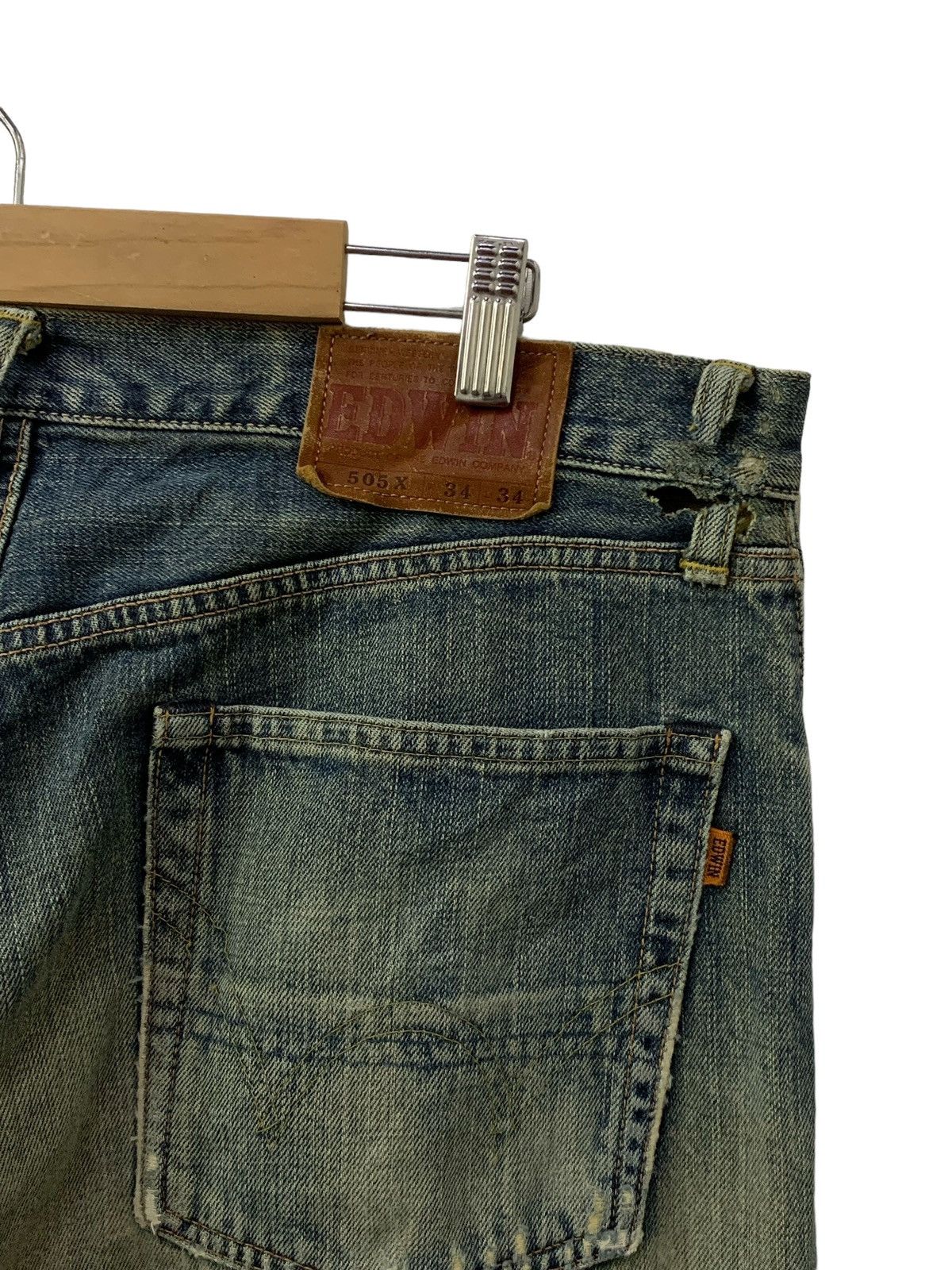 Vintage Edwin 505X Mud Wash Baggy Distressed Selvedge Jeans