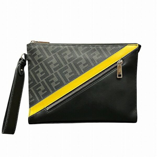Fendi Fendi Fendi Diagonal Leather Clutch Bag Leather Clutch Bag 7VA491 DUTY FREE for USA Size ONE SIZE - 1 Thumbnail