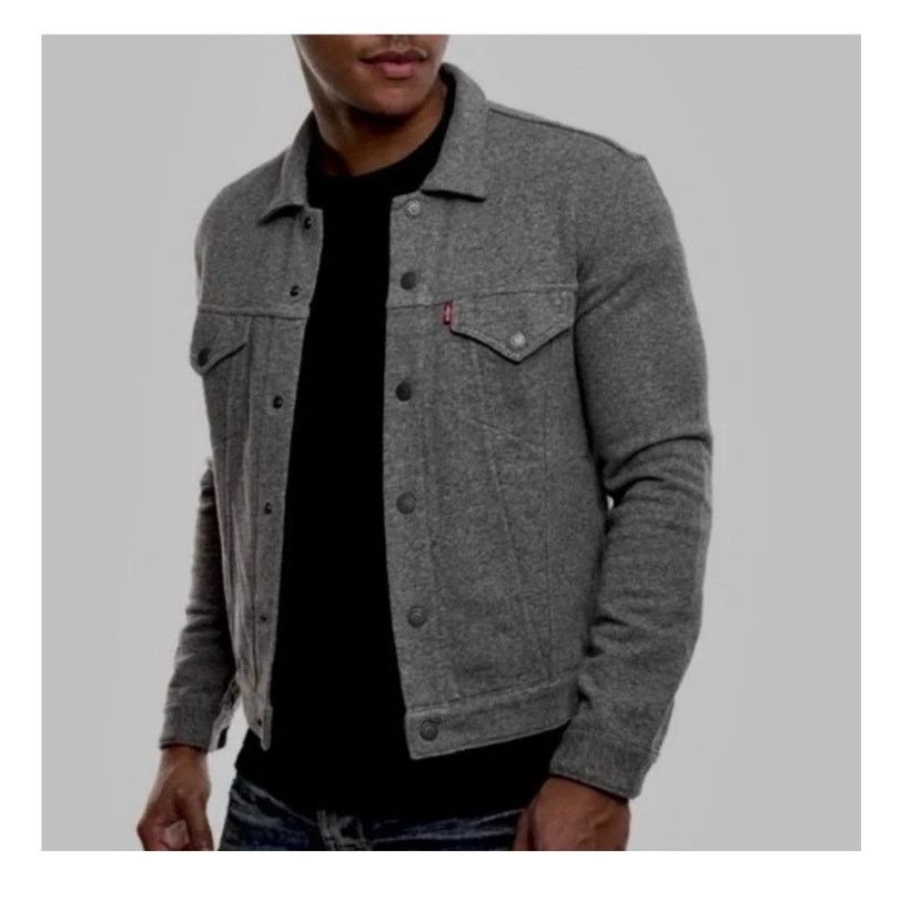 Levi's Levi's French Terry Soft Shell Knit Trucker Jacket Size L Size US L / EU 52-54 / 3 - 1 Thumbnail
