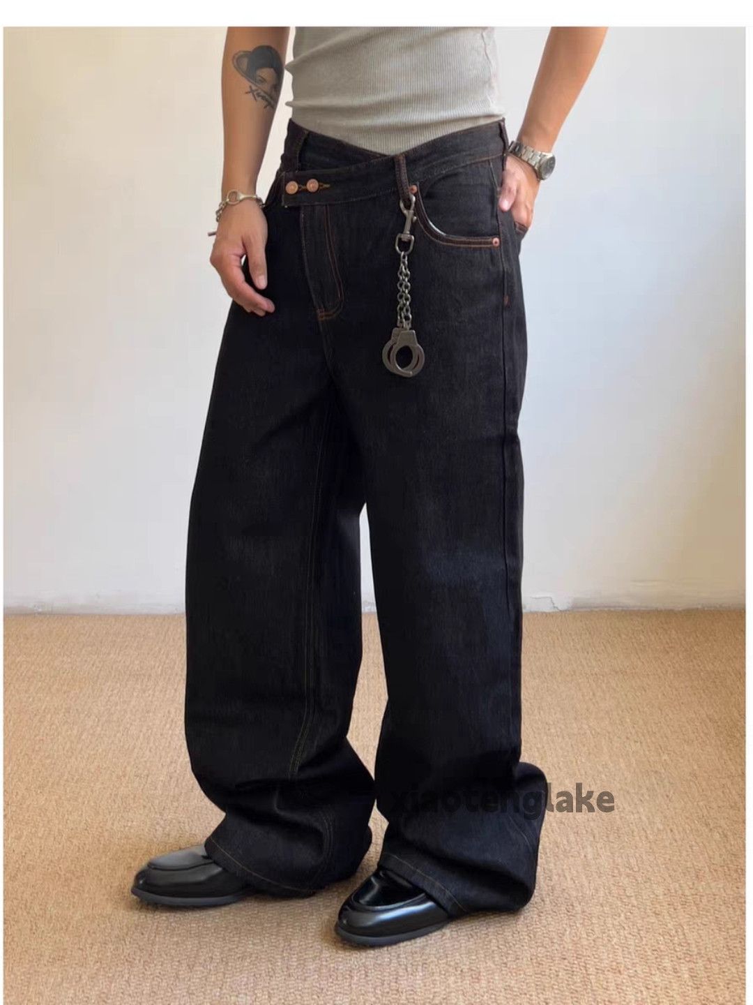 Jean zx loose baggy wide Leg hiphop lrregular design jeans Size US 32 / EU 48 - 9 Thumbnail