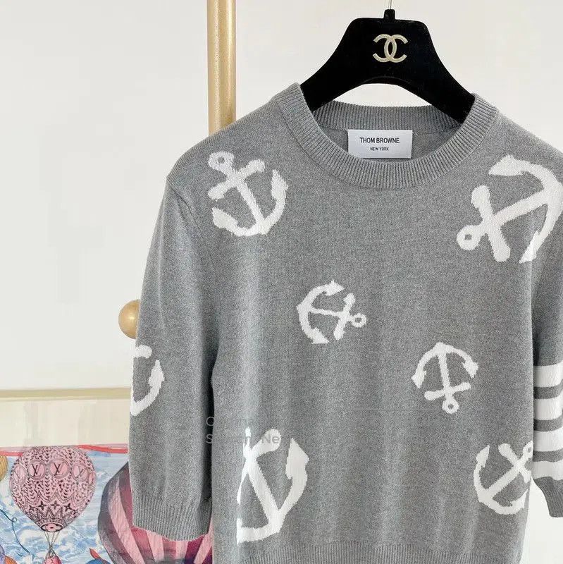 Thom Browne Thom Browne Gray Cotton Striped Long Sleeve Sweater . Size M / US 6-8 / IT 42-44 - 5 Thumbnail