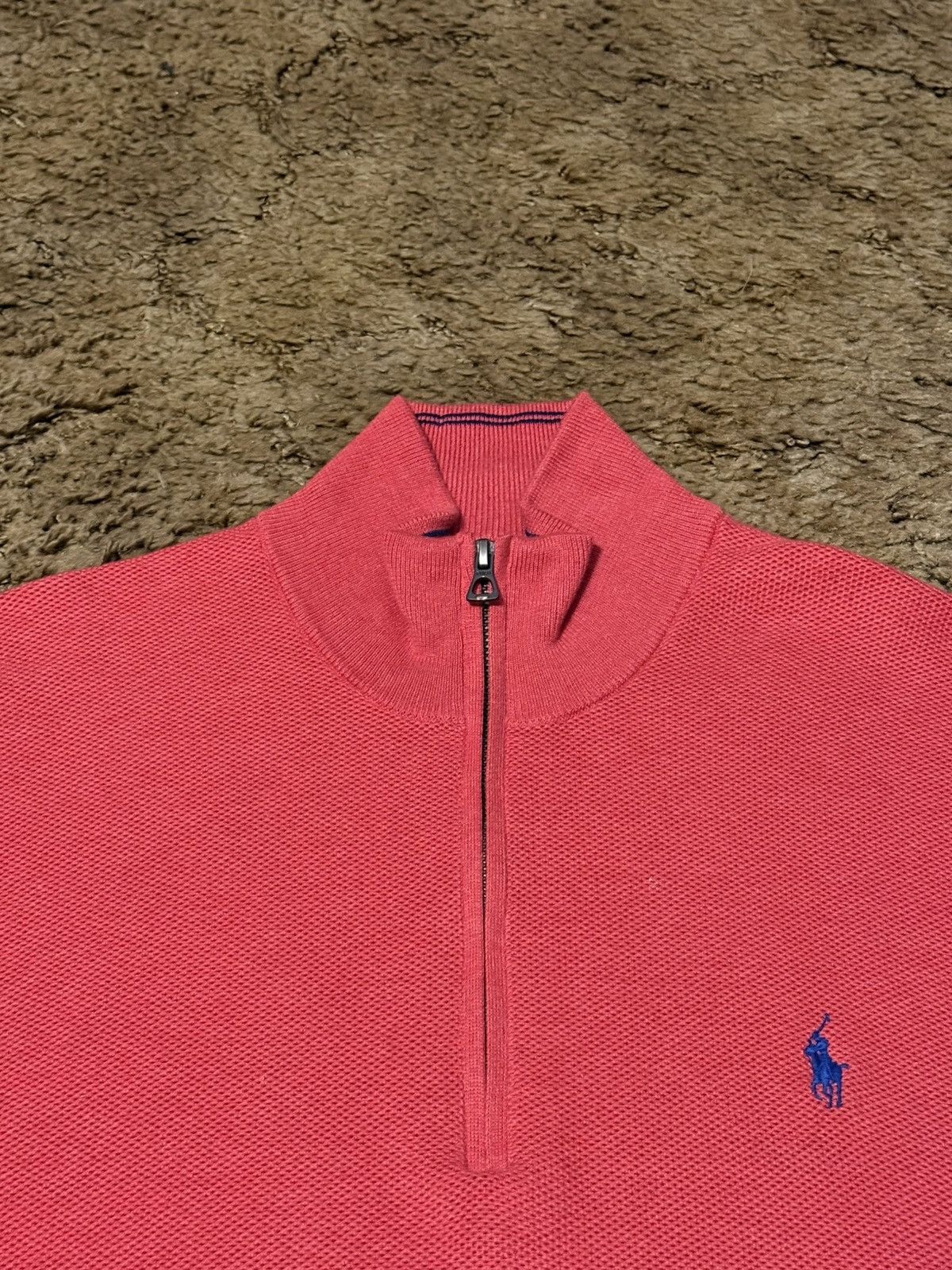 Polo Ralph Lauren Polo Ralph Lauren Pima Cotton Quarter Zip Sweater Pink XL Size US XL / EU 56 / 4 - 4 Thumbnail