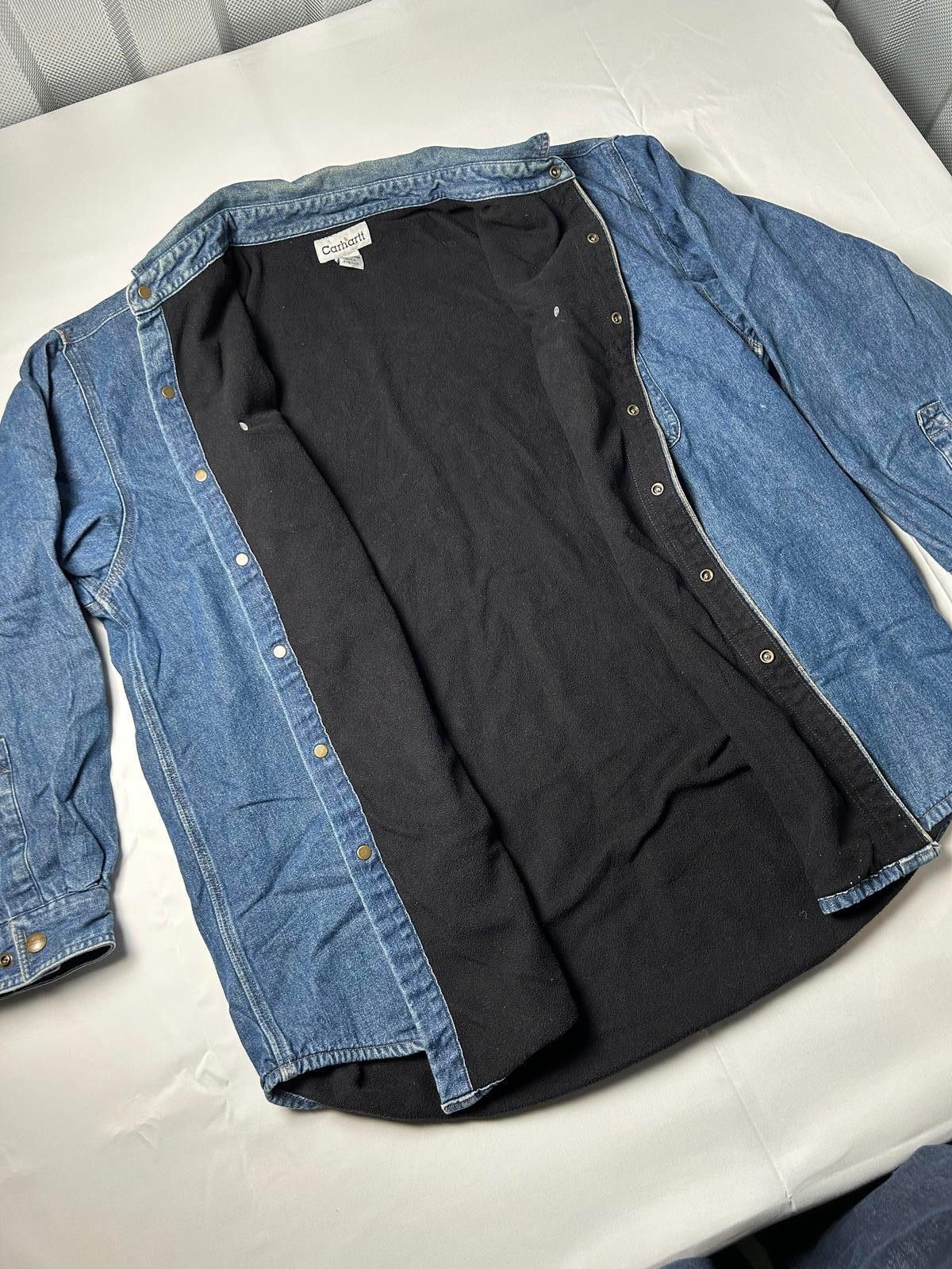 Carhartt Carhartt Denim Fleece Lined Pocket Overshirt Heavyweight Size US XL / EU 56 / 4 - 5 Thumbnail