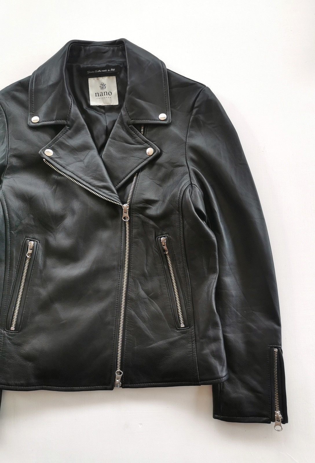 Leather Sheepskin Leather Nano Universe Double Rider Jackets Punk Size XS / US 0-2 / IT 36-38 - 2 Thumbnail
