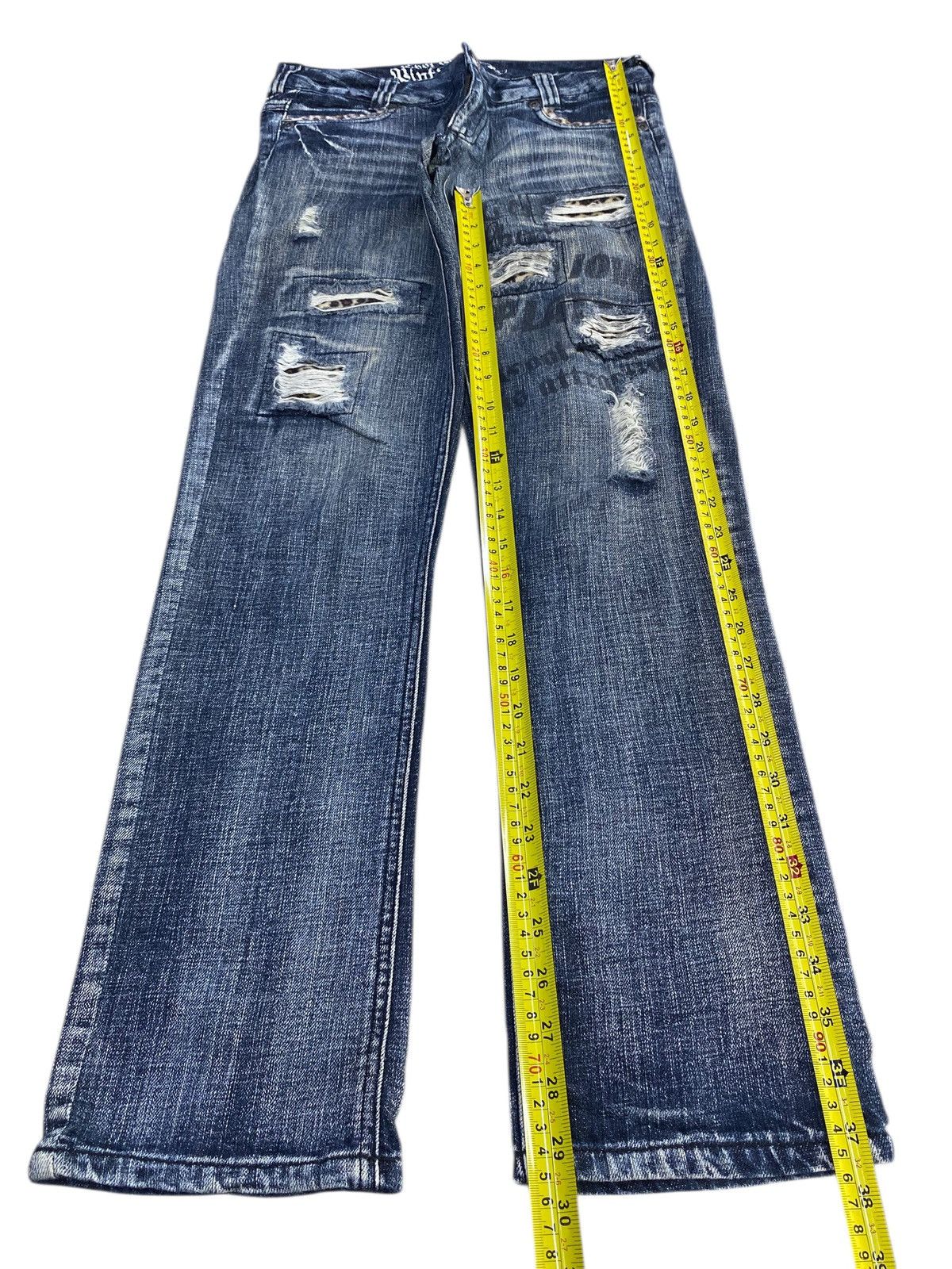 Japanese Brand Japanese Brand Dark Blue Acid Wash Style Distressed Jeans Size US 28 / EU 44 - 7 Thumbnail