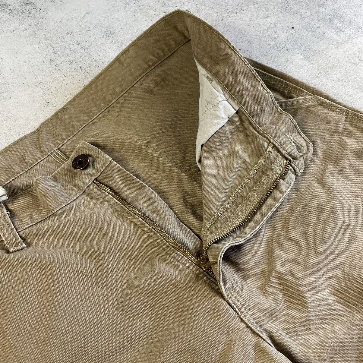 Carhartt × Vintage VTG CARHARTT BEIGE CANVAS DOUBLE KNEE CARPENTER PANTS Size US 34 / EU 50 - 8 Thumbnail