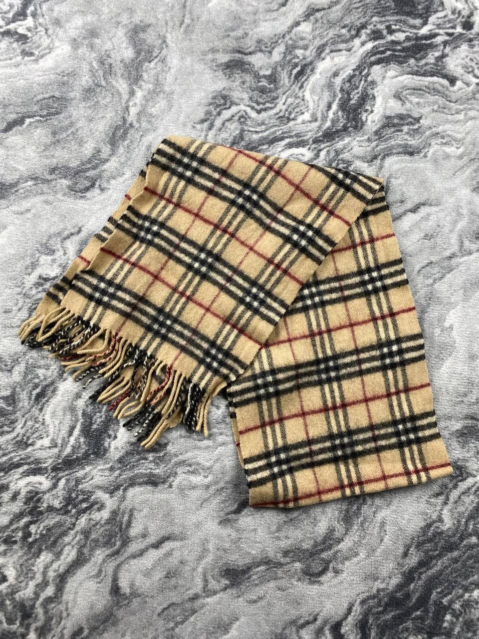 Burberry Burberry Nova Check Wool Scarf Beige Size ONE SIZE - 2 Thumbnail