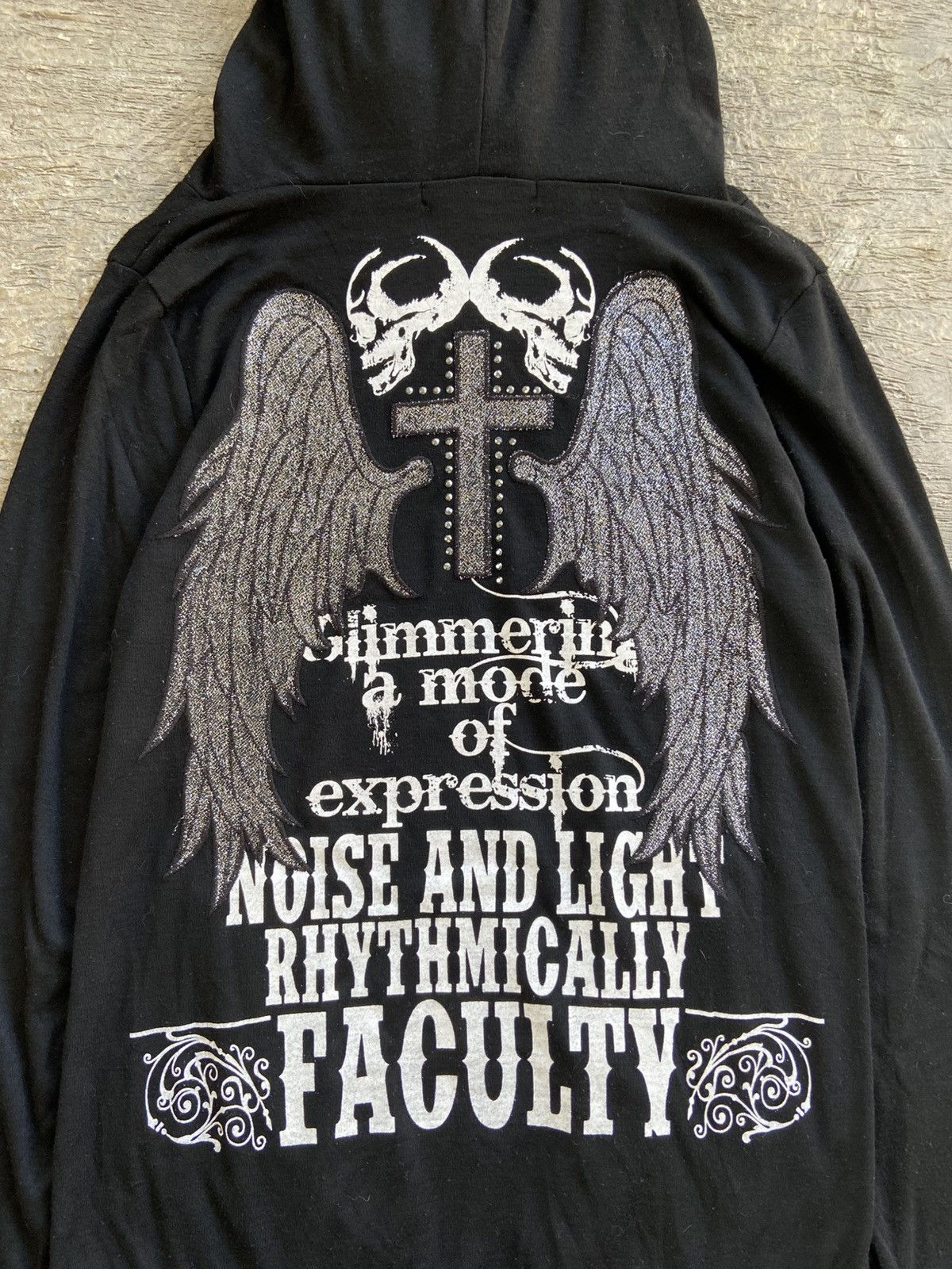 14th Addiction 2000s Dig Deep - Vkei Style Poem Cross Hoodie Size US M / EU 48-50 / 2 - 2 Thumbnail