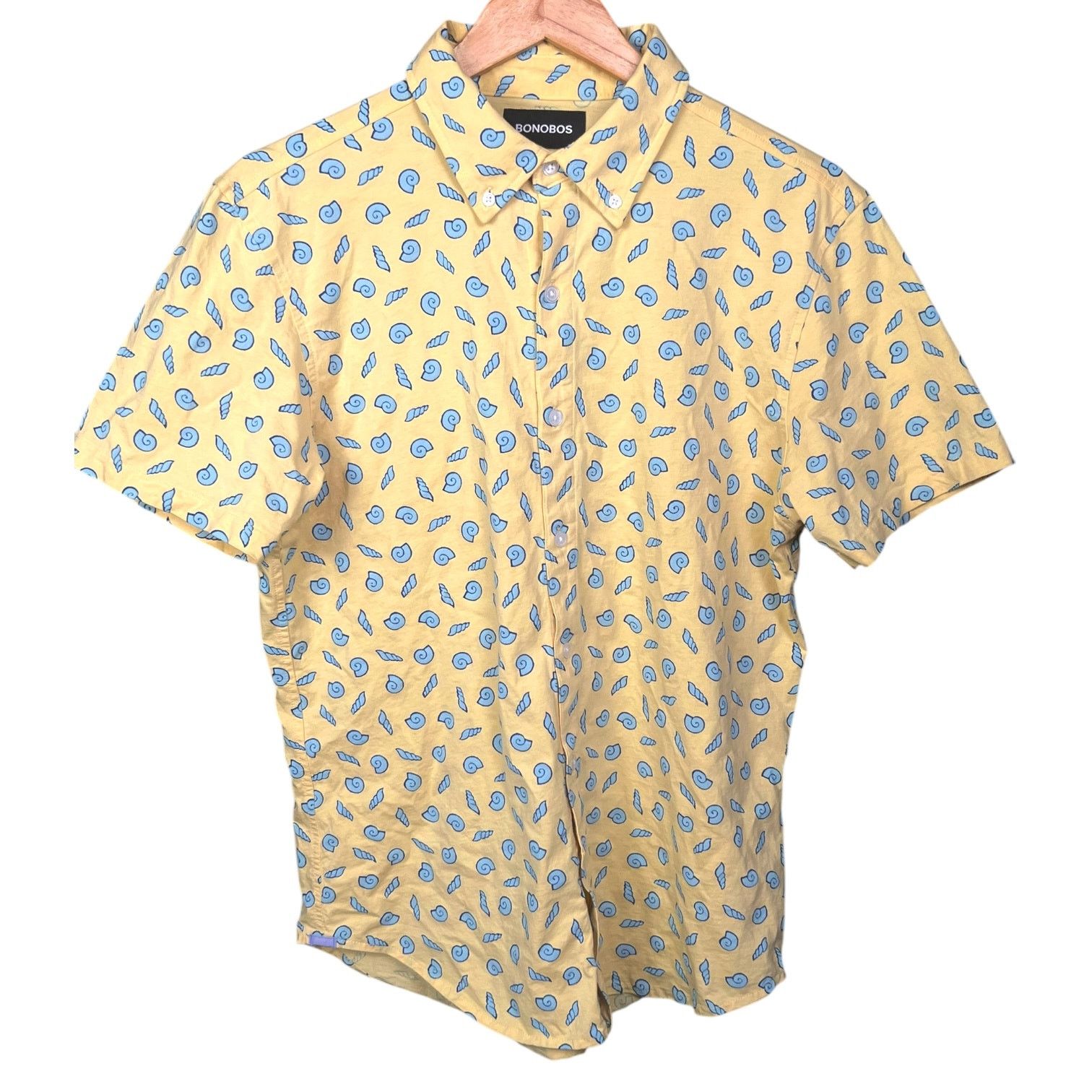 Bonobos Men's Bonobos Slim Fit Button-Up Shirt Yellow Seashells Size US M / EU 48-50 / 2 - 1 Thumbnail