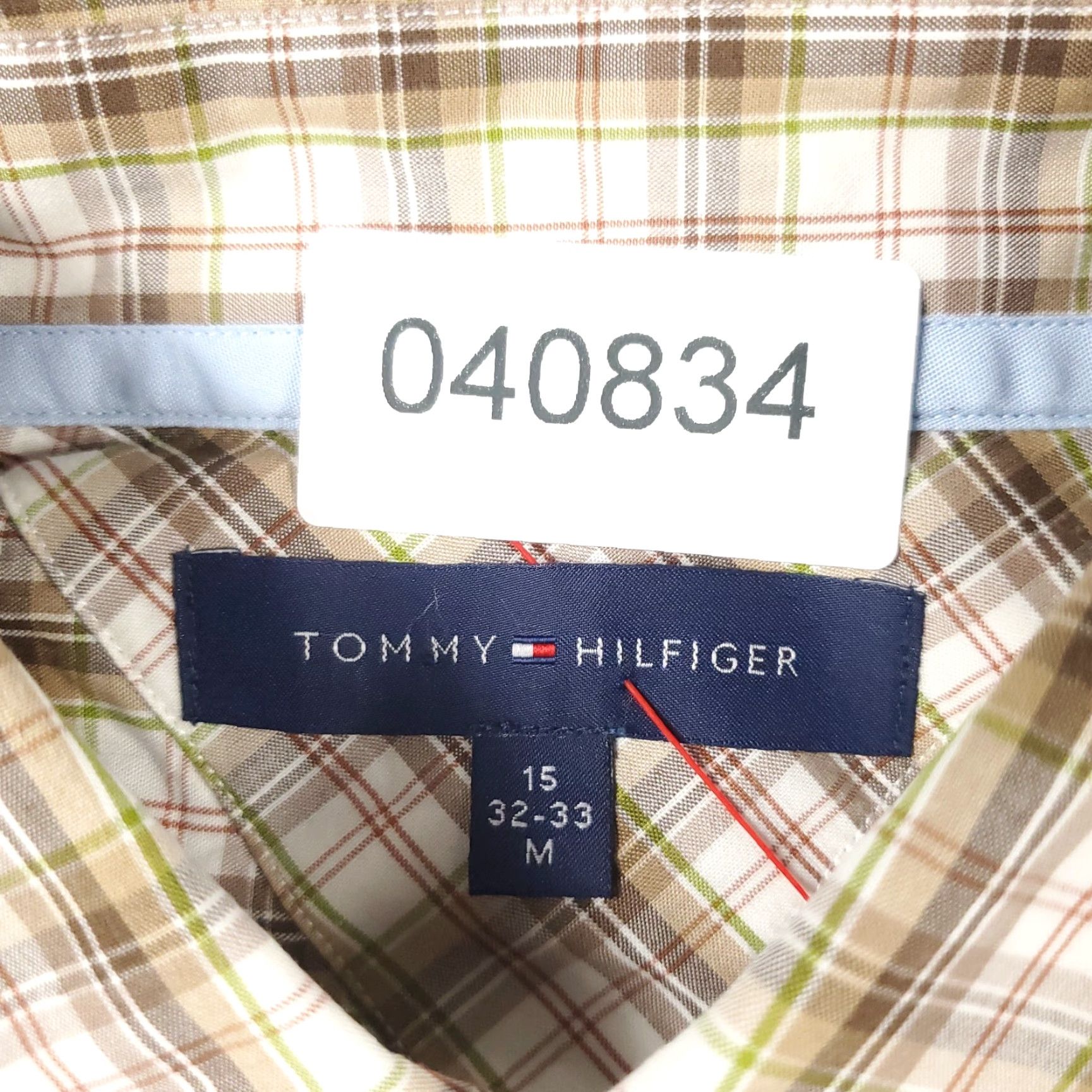 Tommy Hilfiger Tommy Hilfiger Shirt Mens Medium Beige Plaid Casual Button Up Long Sleeve Size US M / EU 48-50 / 2 - 6 Thumbnail