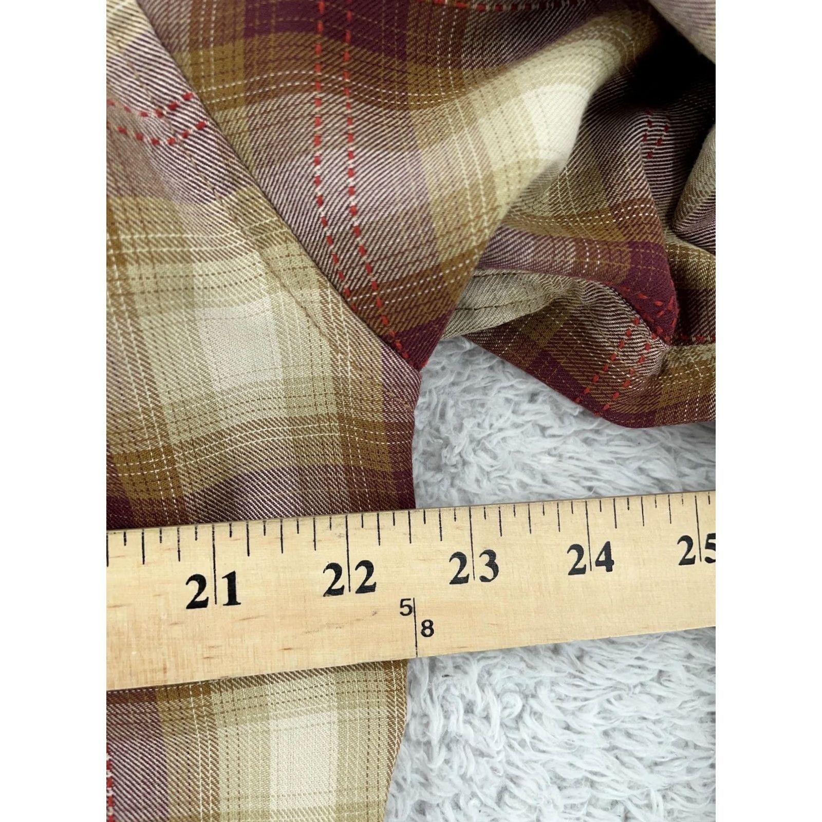 ExOfficio ExOfficio Shirt Mens M Brown Red Plaid Long Sleeve Collared Button Up Size US M / EU 48-50 / 2 - 5 Thumbnail