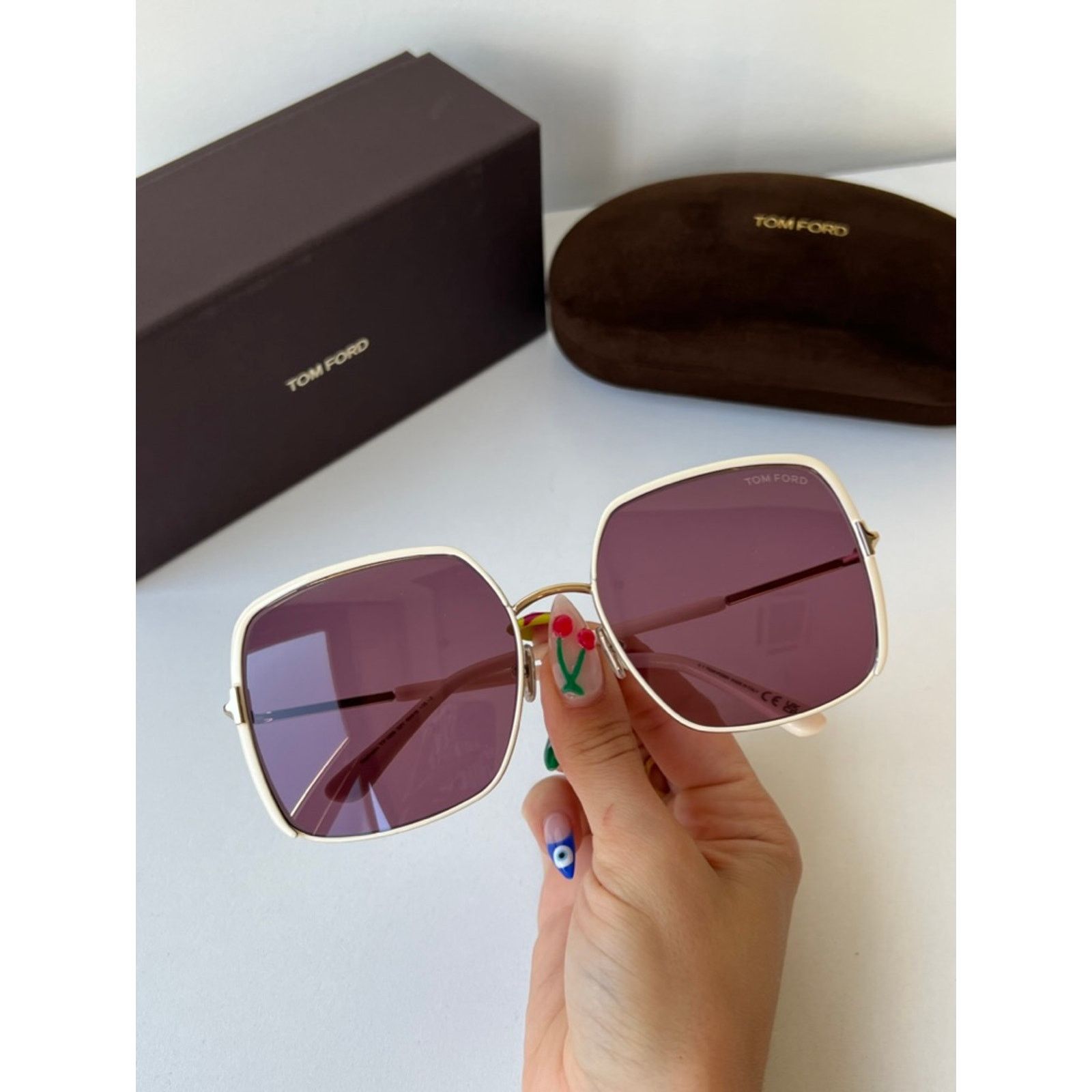 Tom Ford NEW Tom Ford Raphaela FT1006 Sunglasses in Ivory Size ONE SIZE - 3 Thumbnail