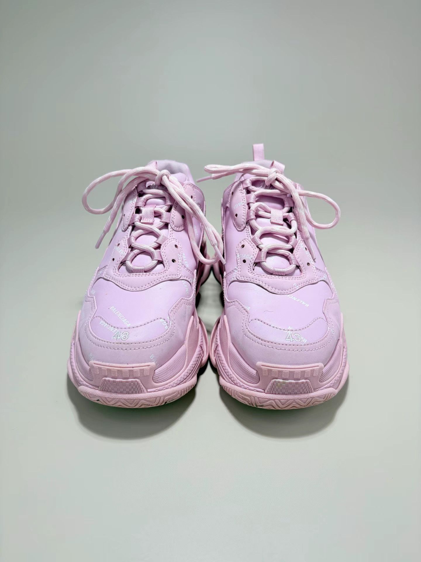 Balenciaga BALENCIAGA TRIPLE S Pink Logo Print Dad Sneakers K1 Size US 10 / EU 43 - 2 Thumbnail