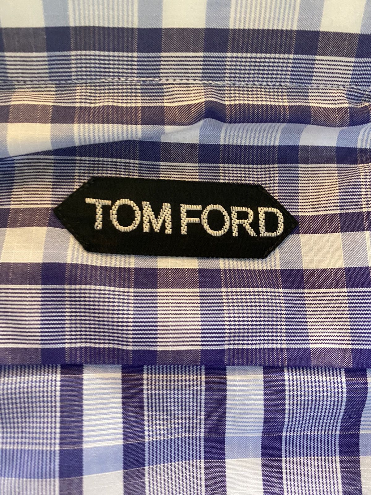Tom Ford Tom Ford blue purple check shirt 16.5 42e NEW Size US L / EU 52-54 / 3 - 2 Thumbnail