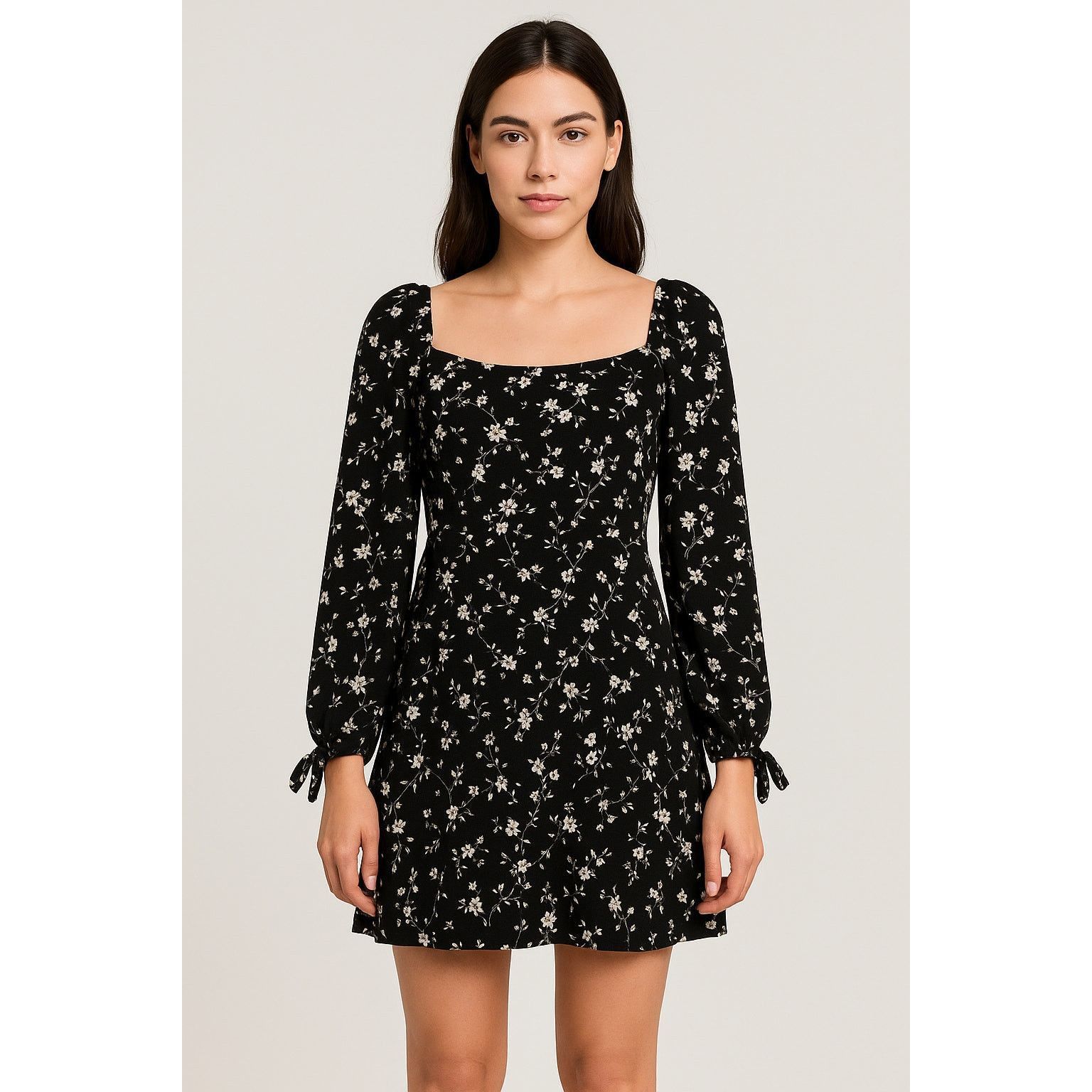 Other Cottagecore Black Floral Long Sleeve Mini Inspired Hearts L Size L / US 10 / IT 46 - 1 Thumbnail