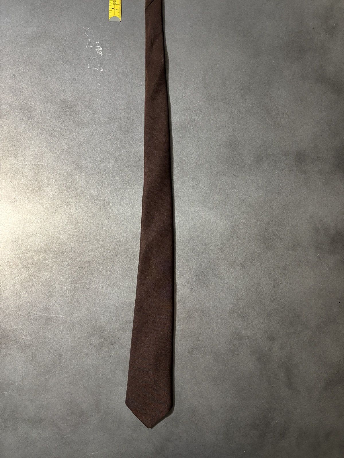 Vintage Vintage Polyester Neck Tie 1970s Necktie Dark Brown Plain Size ONE SIZE - 2 Thumbnail