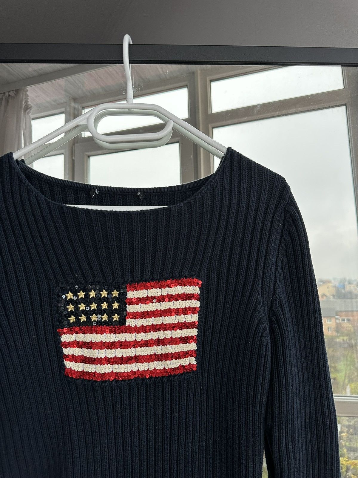 Vintage Vintage Woman USA Flag Polo RL Style Ribbed Knitted Sweater Size M / US 6-8 / IT 42-44 - 3 Thumbnail