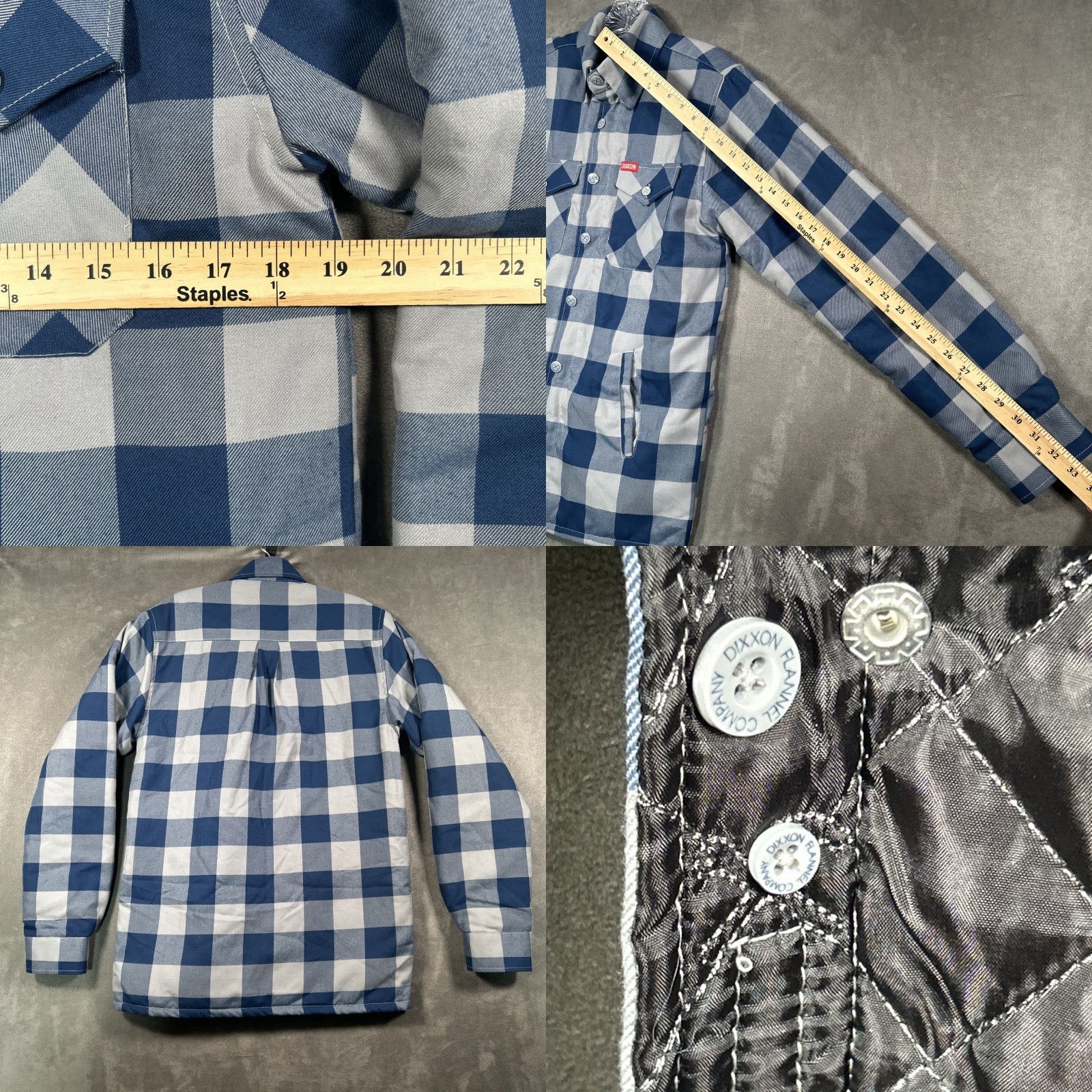CO Dixxon Flannel Co Mancave Quilted Lined Jacket Shacket XS Plaid Blue Shacket Men Casual Vintage: No (Oops) Size US XS / EU 42 / 0 - 8 Thumbnail