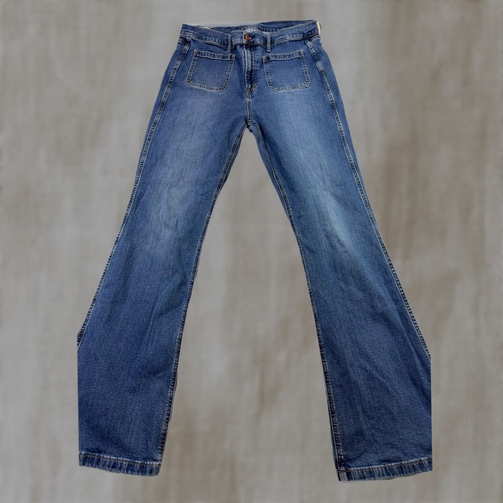 Gap Gap Jeans Flared High Rise 18 Tall Medium Wash Blue Womens Size 40" / US 18 - 1 Thumbnail