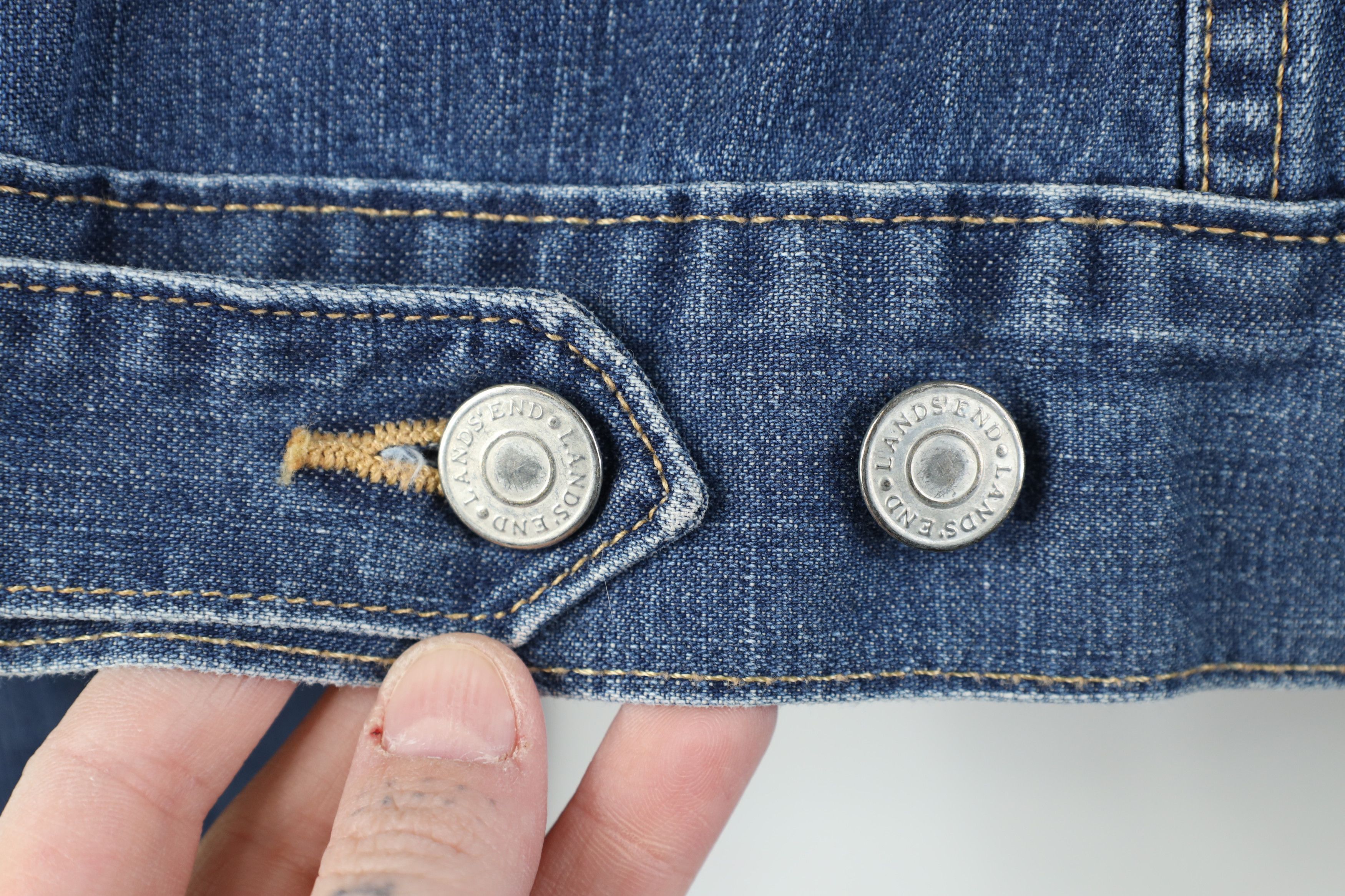 Lands' End Vintage 90s Y2K Lands End Babydoll Denim Jean Trucker Jacket Size XS / US 0-2 / IT 36-38 - 12 Thumbnail