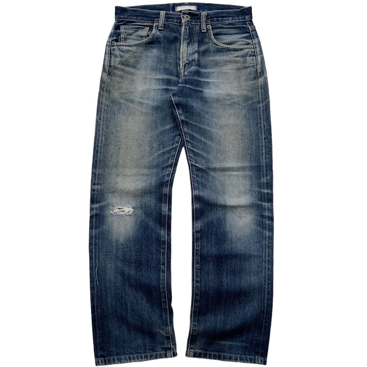 image of If Six Was Nine x Vintage Kaihara Vintage Selvedge Distressed Jeans in Mud Navy (Size 29)