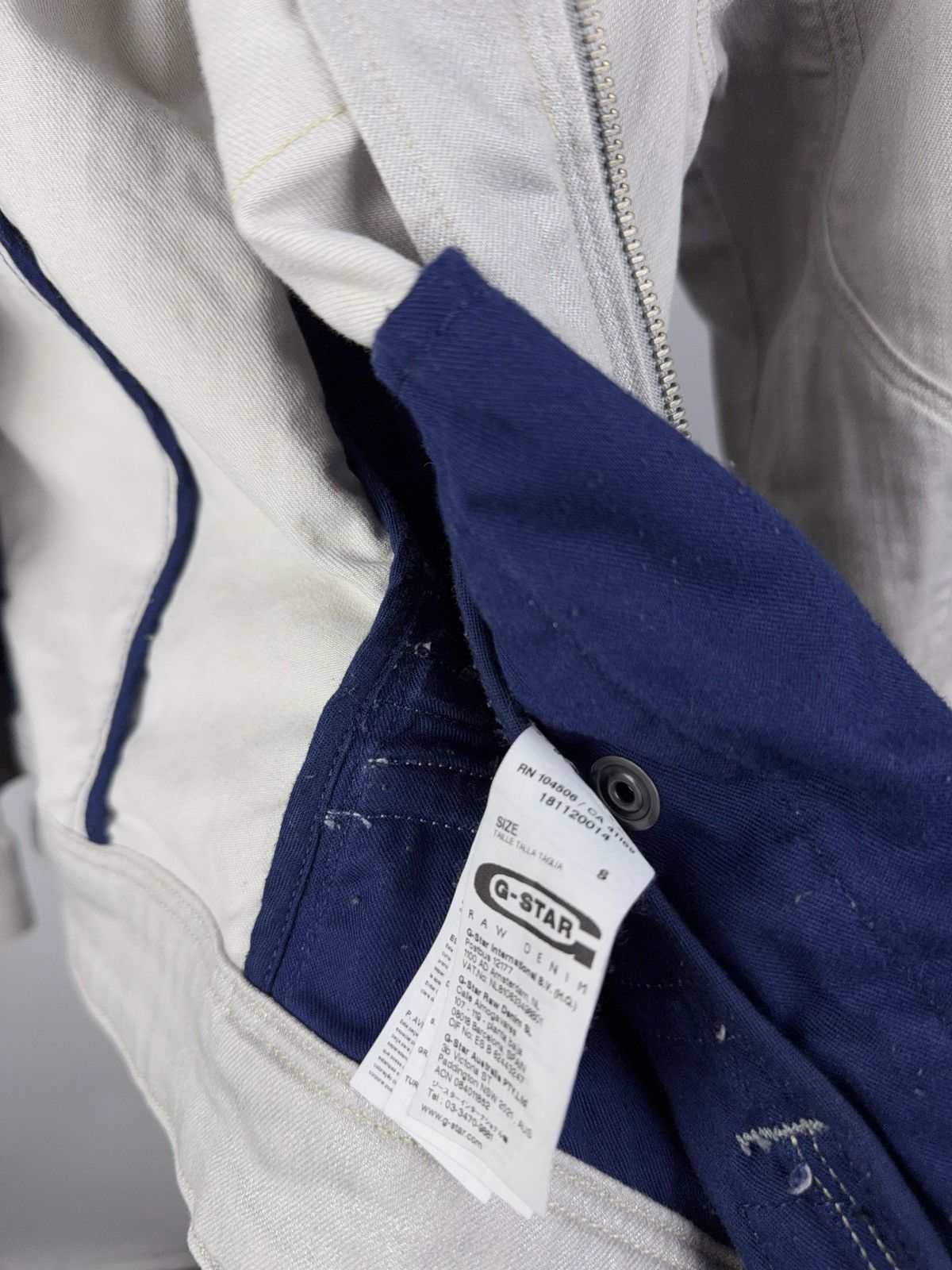 G-Star Avant Garde 00s G-Star RAW 96 White Moto Denim Jacket Y2K Size S / US 4 / IT 40 - 7 Thumbnail