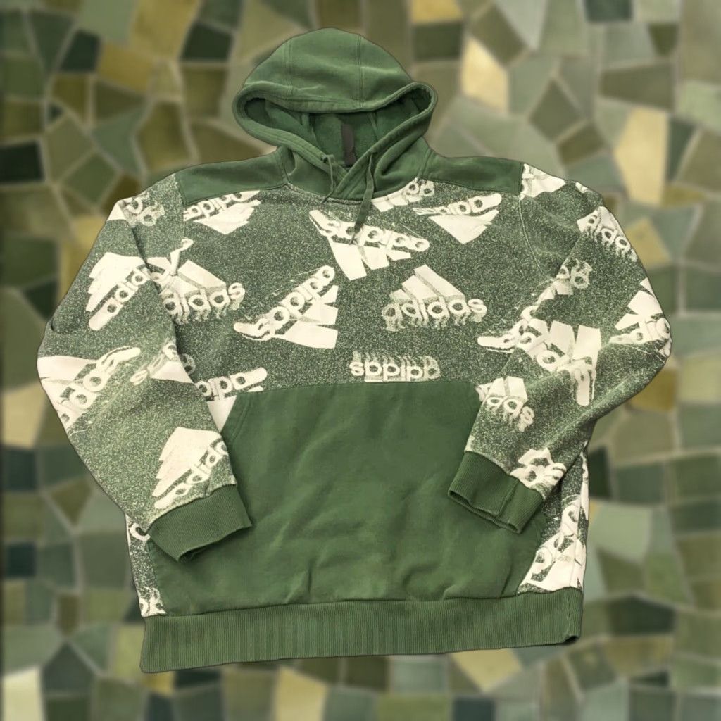 Adidas Adidas Essentials Hoodie Mens Large Green Sweatshirt Brandlove Q3 Size US L / EU 52-54 / 3 - 1 Thumbnail