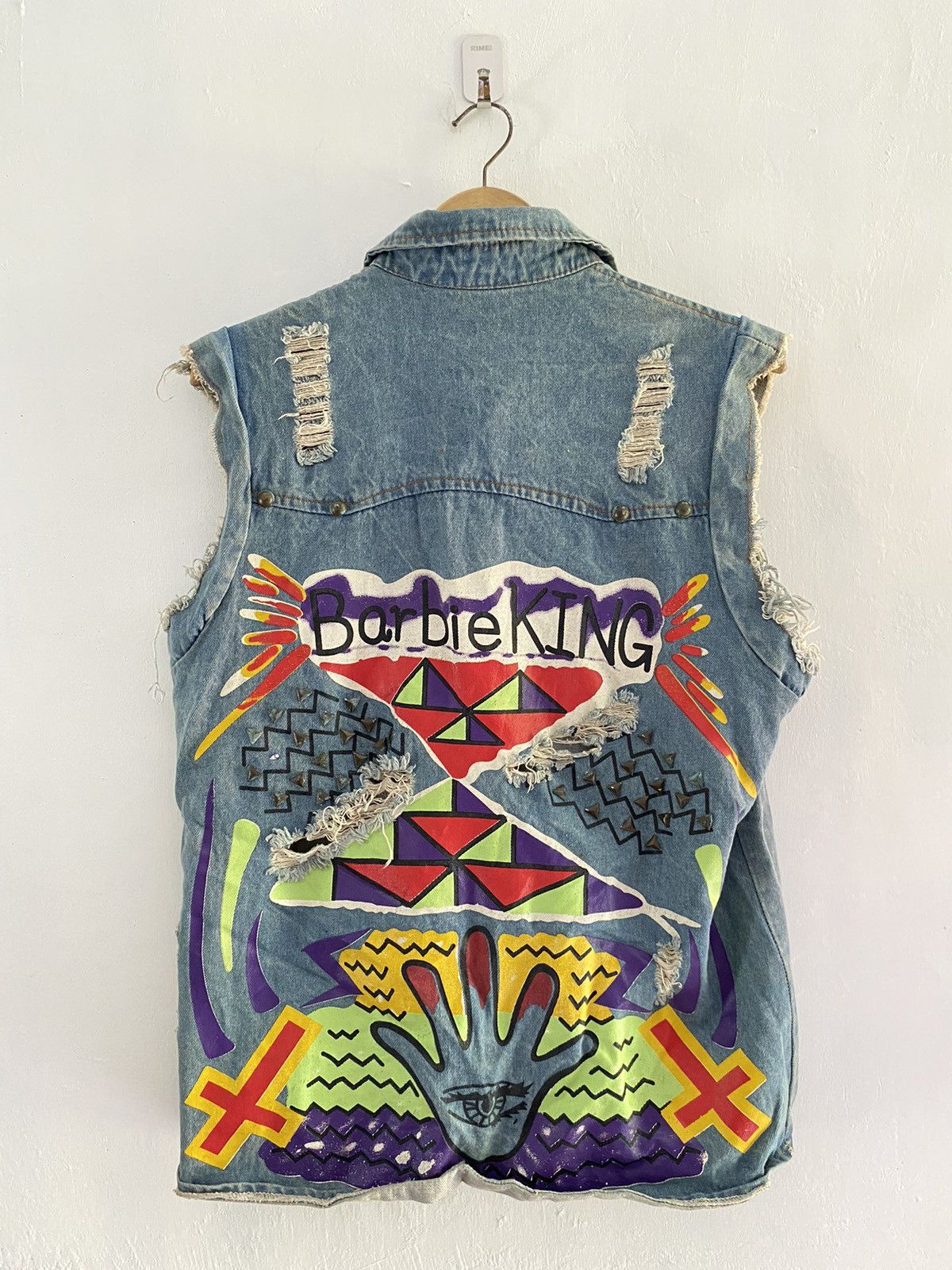 Vintage Distressed denim vest custom Size US M / EU 48-50 / 2 - 1 Thumbnail