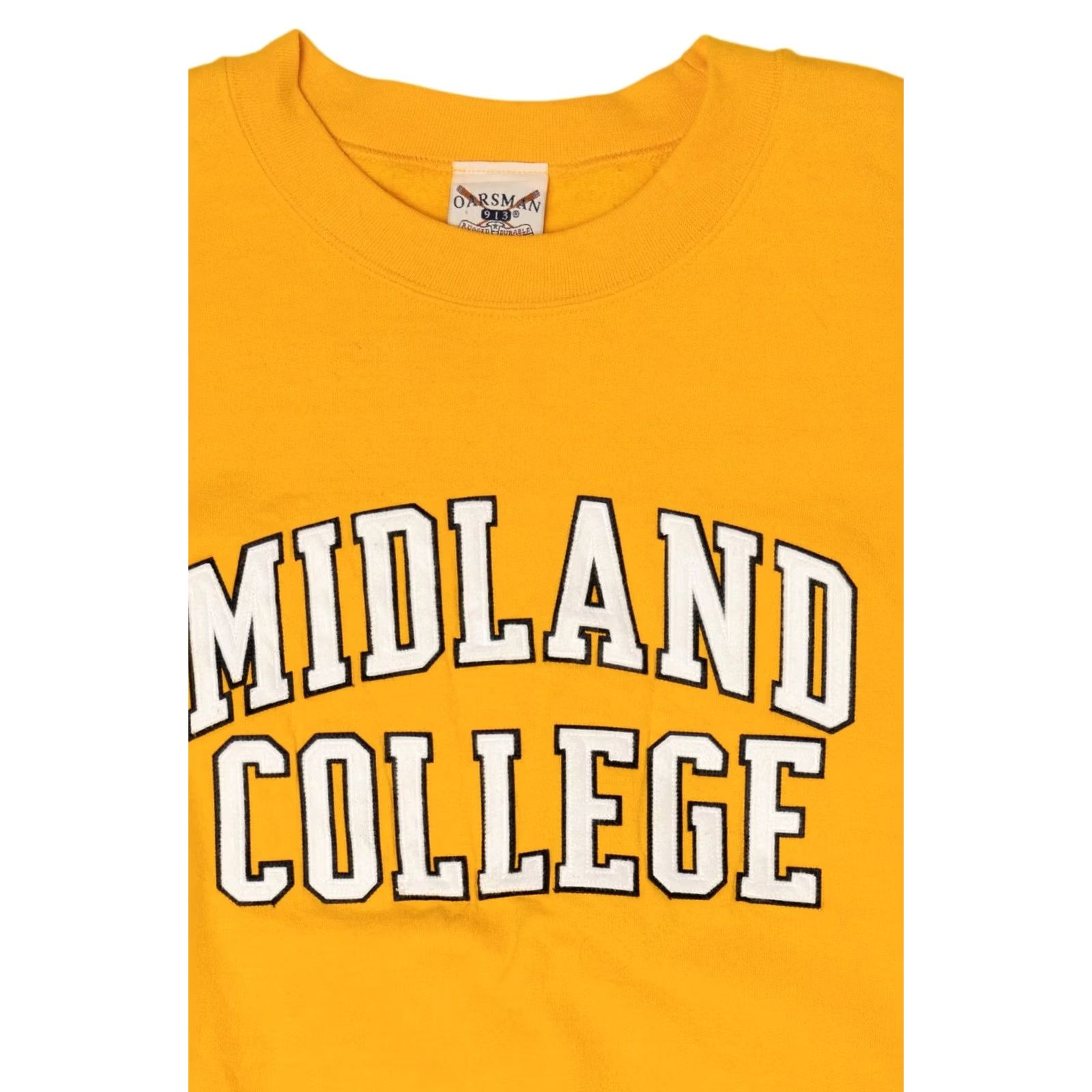 Vintage VINTAGE Yellow Midland College Sweatshirt Large 2000s Oarsman Cotton Polyester Size US L / EU 52-54 / 3 - 6 Thumbnail