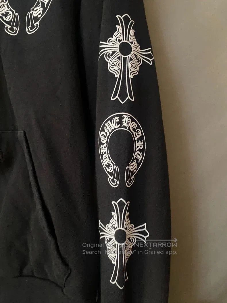 Chrome Hearts Chrome Hearts Black Zip Hoodie with White Prints. Size US M / EU 48-50 / 2 - 5 Thumbnail