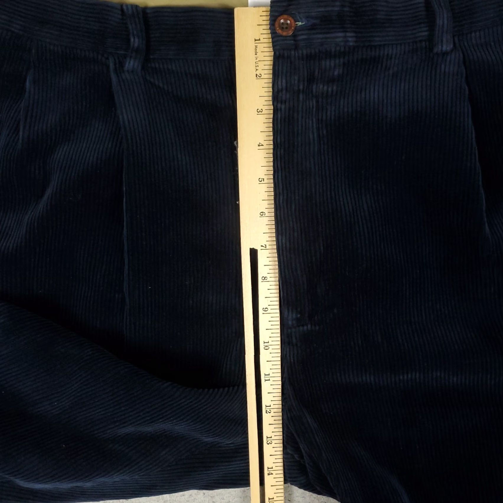 Ralph Lauren Ralph Lauren Pants Mens 40x30 Navy Blue Corduroy Straight Cuffed Pleated Chino Size US 40 / EU 56 - 4 Thumbnail