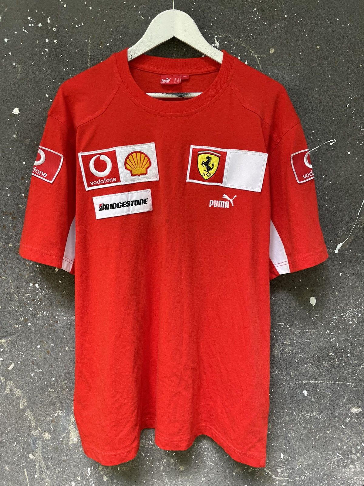 Puma Vintage Puma Ferrari Racing T-Shirt Vodafone F1 RARE Size US XL / EU 56 / 4 - 2 Thumbnail
