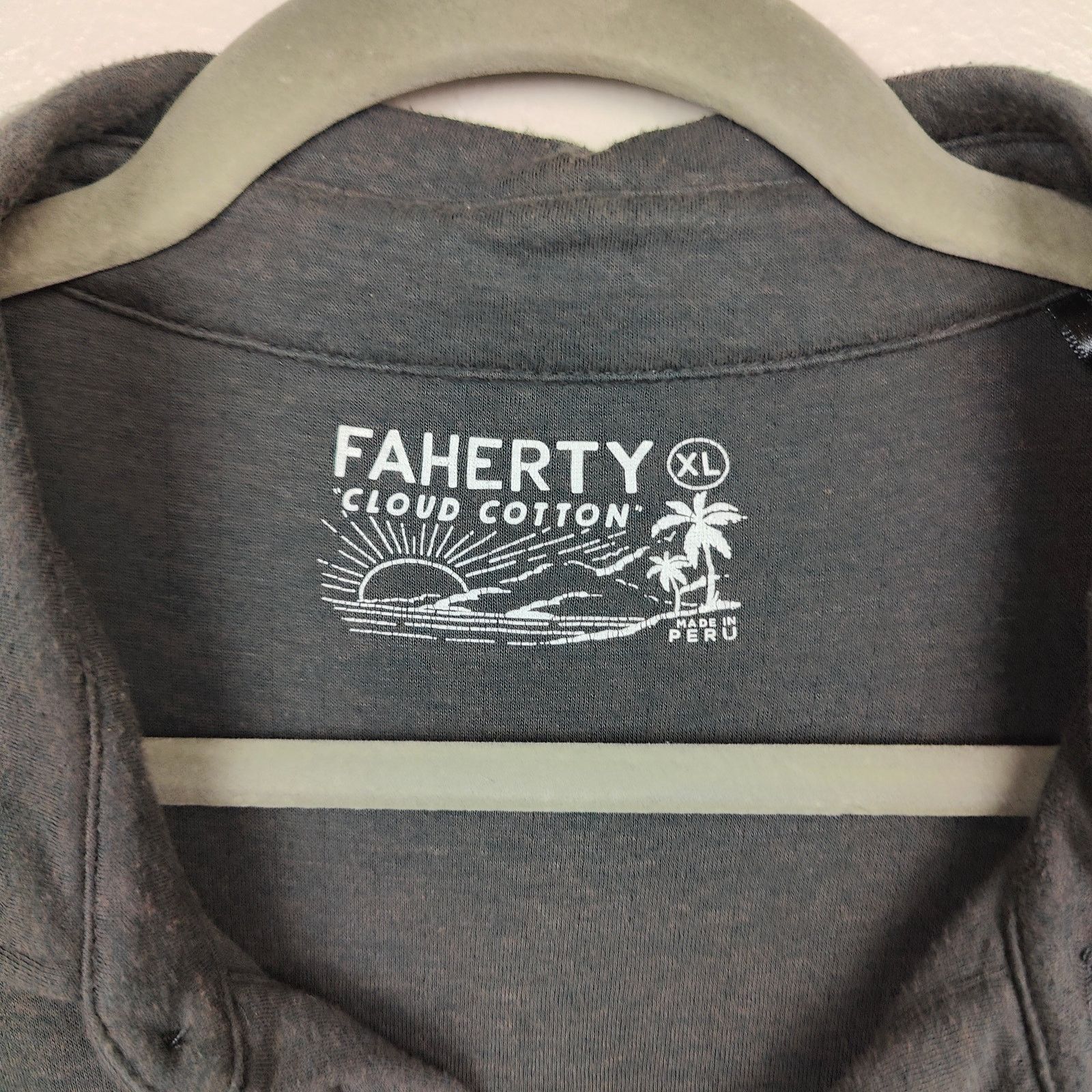 Other Faherty Cloud Cotton Polo Shirt Mens XL Washed Black Size US XL / EU 56 / 4 - 5 Thumbnail