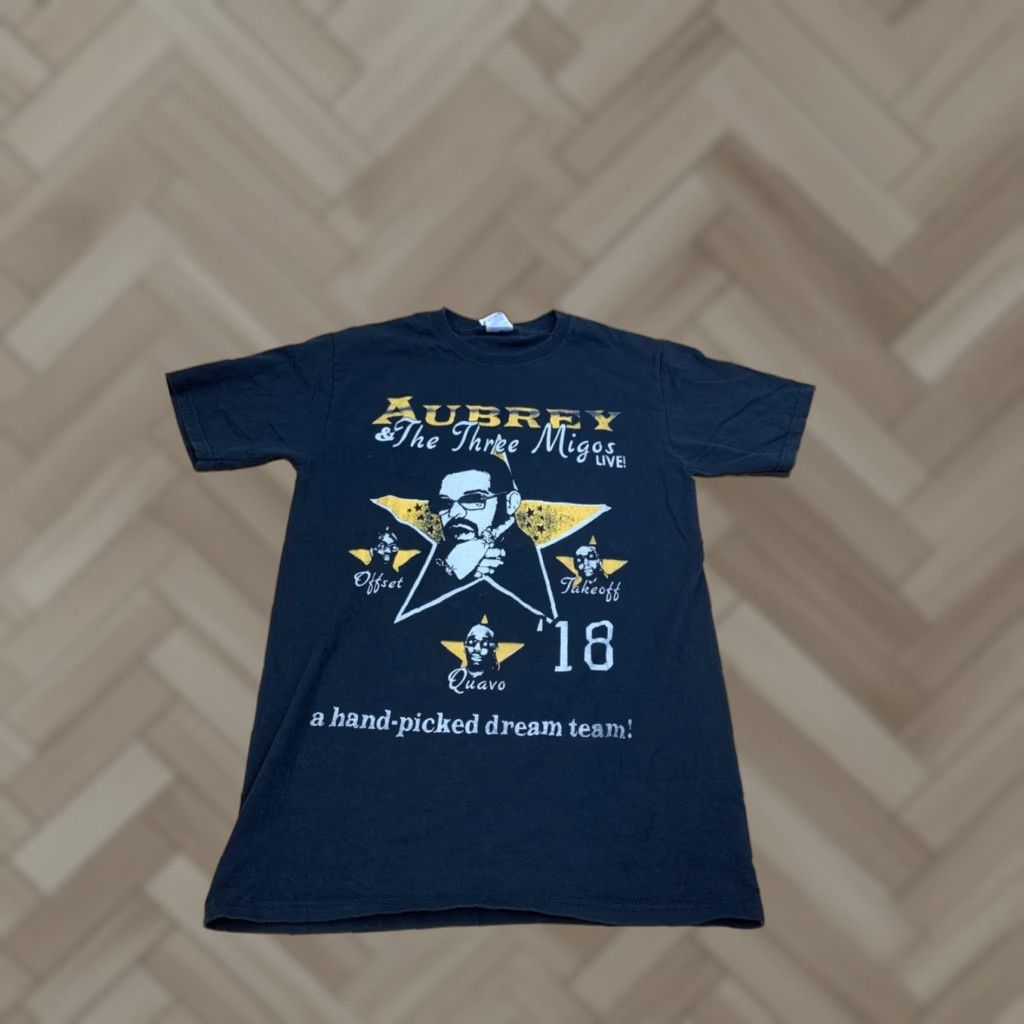 Jerzees 2018 Aubrey & The Three Migos Concert Shirt Mens S Black Merch Drake 12088 Shirt Mens S Black Concert Merch 2018 Aubrey & The Three Migos Size US S / EU 44-46 / 1 - 1 Thumbnail