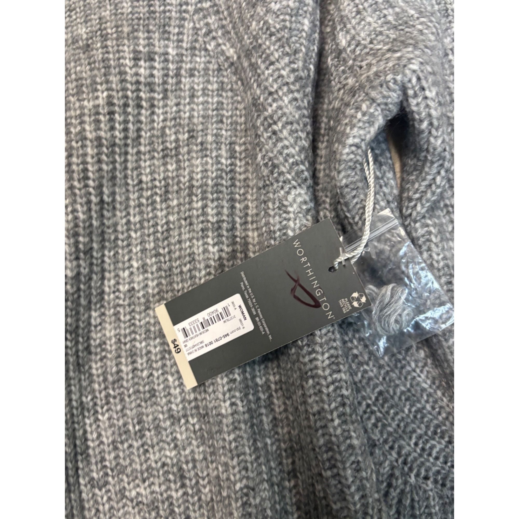 Worthington Worthington Women’s Plus Size Set-in Crew Neck Sweater, Gray Size ONE SIZE - 8 Thumbnail