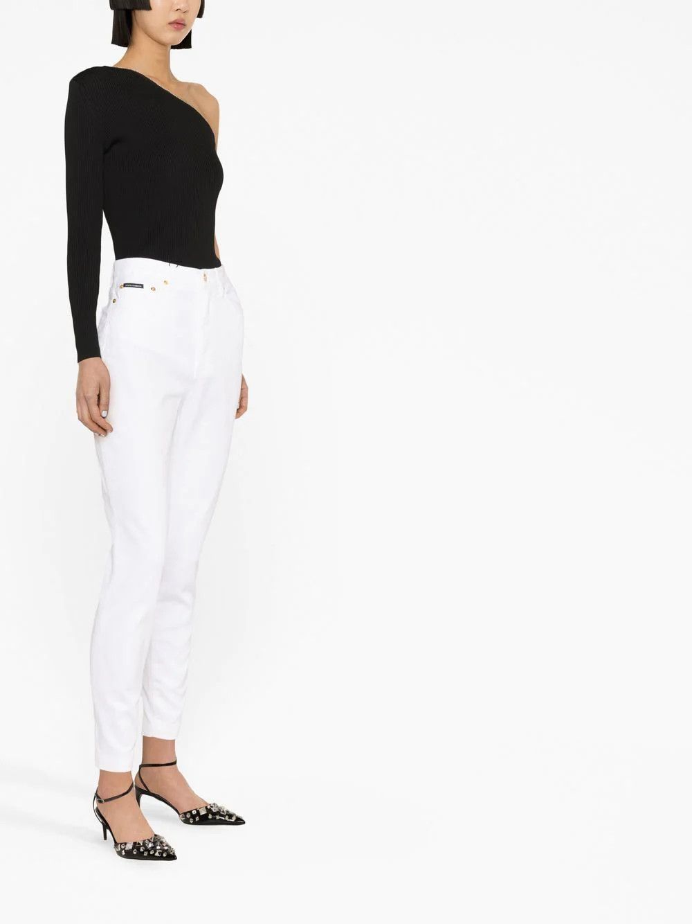 Dolce & Gabbana o1s22i1n1024 Stretch Denim Audrey Jeans in White Size 30" / US 8 / IT 44 - 3 Thumbnail