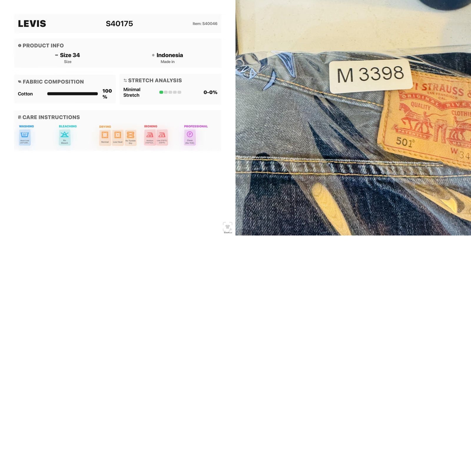 Levi's Levi's 501 Jeans Mens 34x32 Blue Medium Regular Fit Denim Button Fly Straight Pocket Distressed Logo USA 5-Pocket Size US 34 / EU 50 - 10 Thumbnail