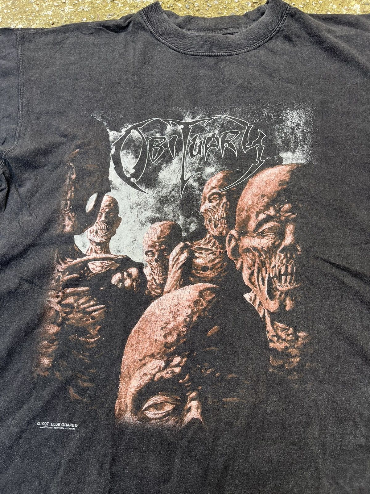 Band Tees × Vintage Obituary back from the dead vintage 90's blue grape t-shirt Size US XL / EU 56 / 4 - 2 Thumbnail