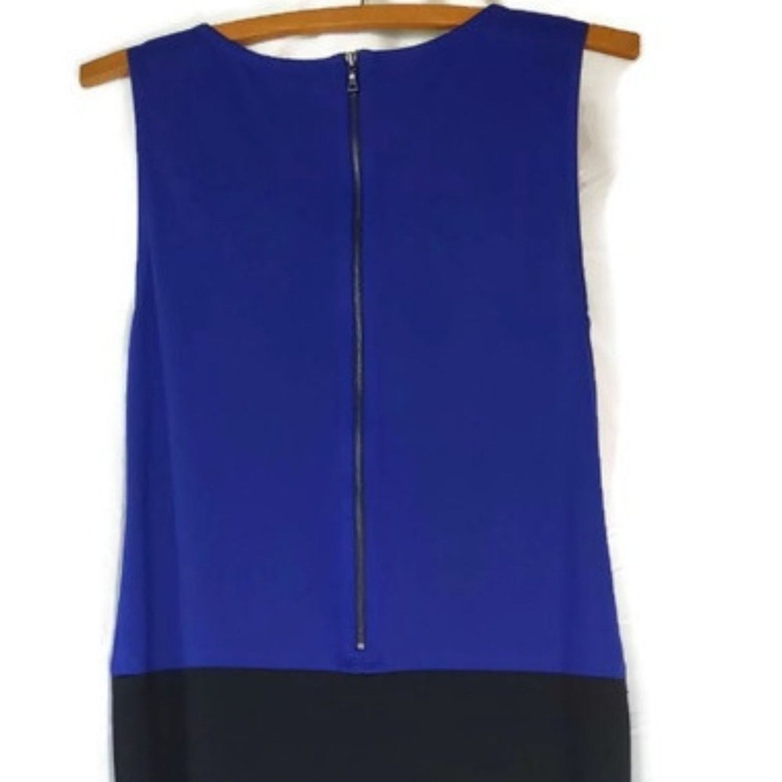 Loft Ann Taylor LOFT | Blue and Black Shift Dress | Size 4 Size S / US 4 / IT 40 - 6 Thumbnail