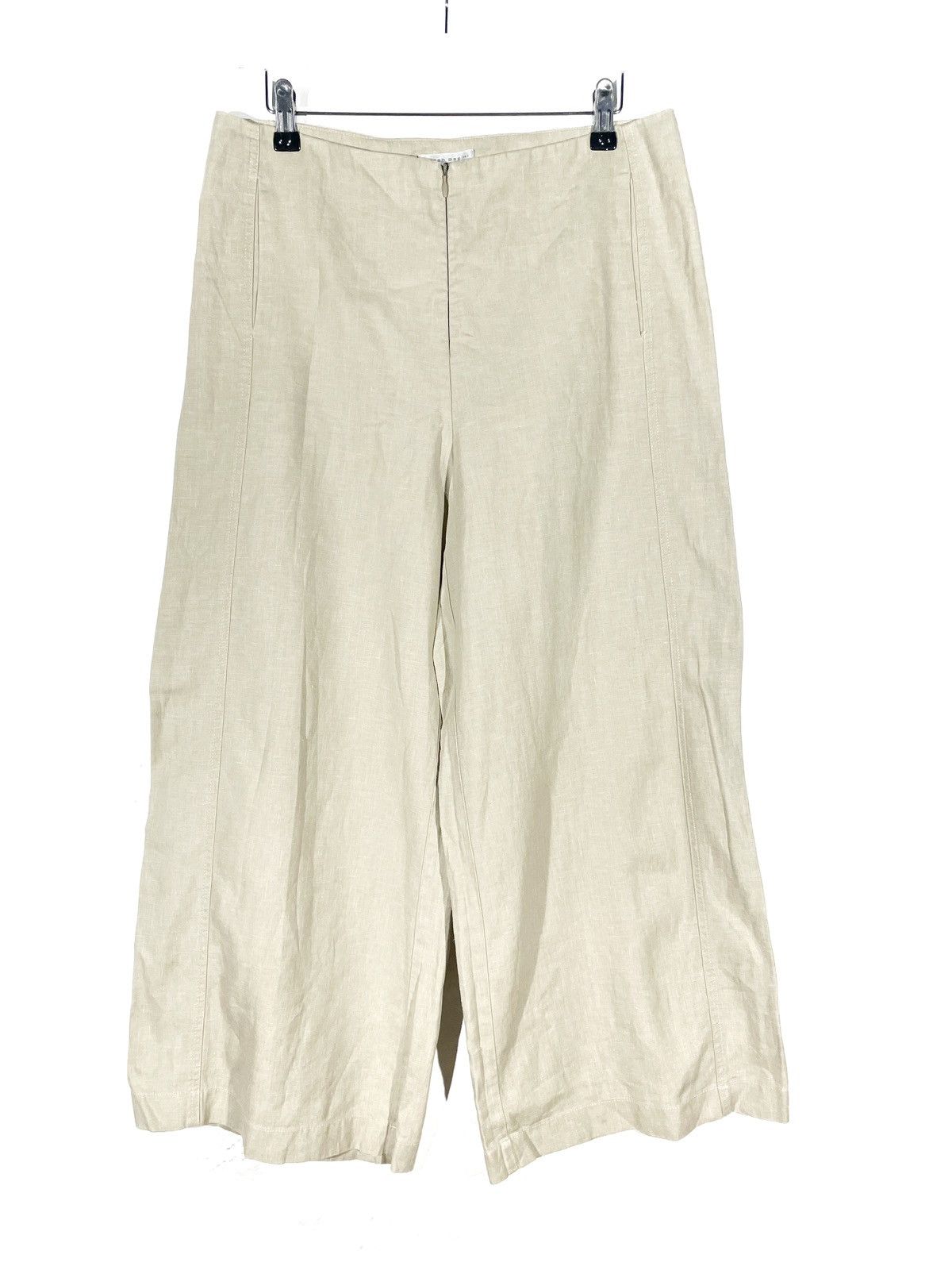 Sarah Pacini × Vintage Sarah Pacini Linen Baggy Beige Pants Size 2/M Made In Italy Size 26" / US 2 / IT 38 - 1 Thumbnail