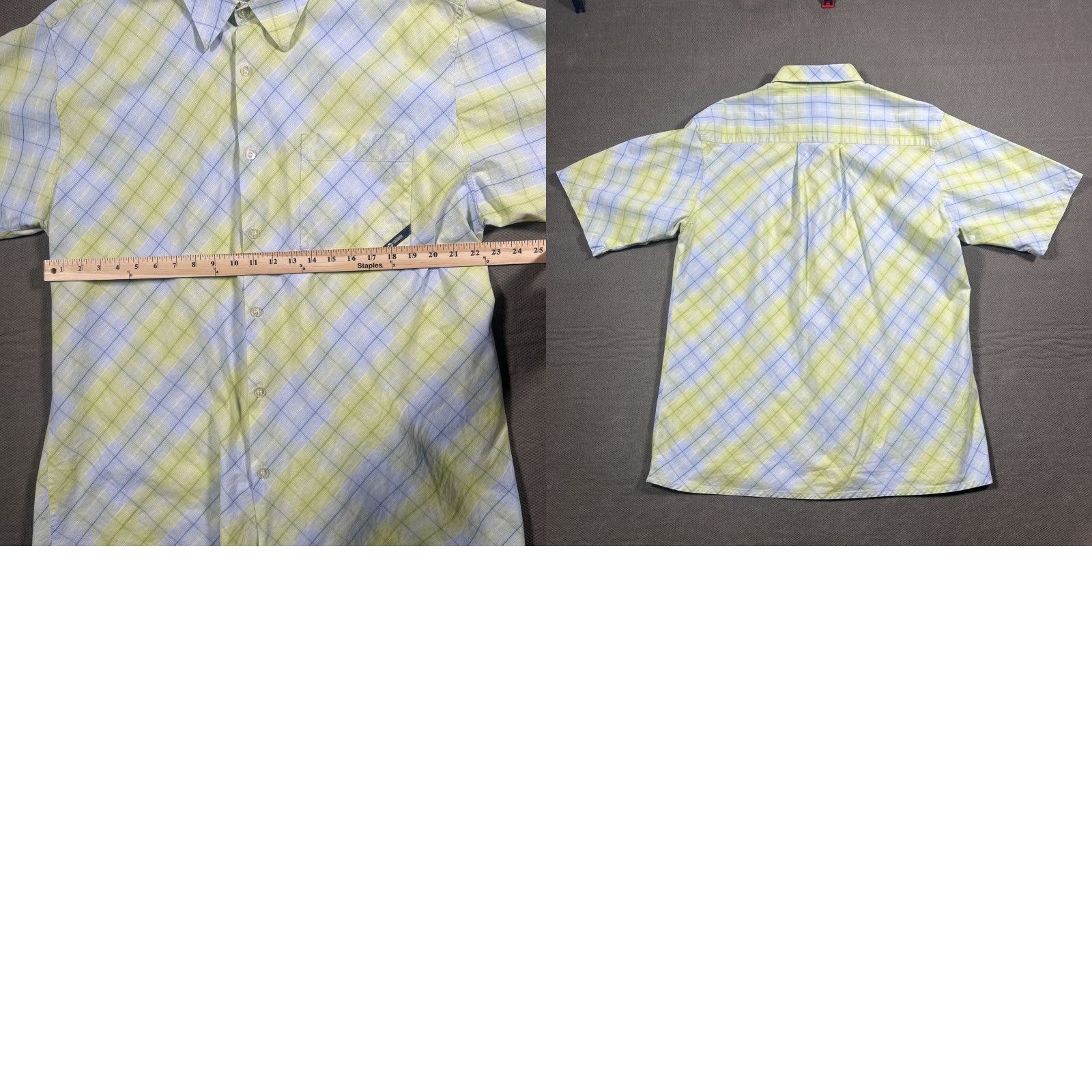 Southpole Southpole Shirt XL Yellow Blue Plaid Short Sleeve Button-Up Men's Casual Size US XL / EU 56 / 4 - 8 Thumbnail