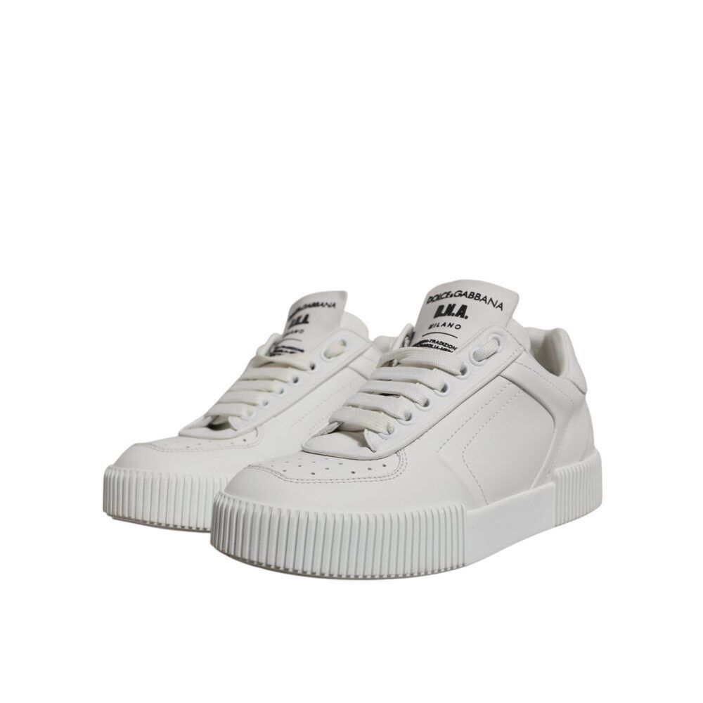Dolce & Gabbana Dolce & Gabbana White Miami Leather Low Top Sneakers Shoes Size US 6 / IT 36 - 3 Thumbnail