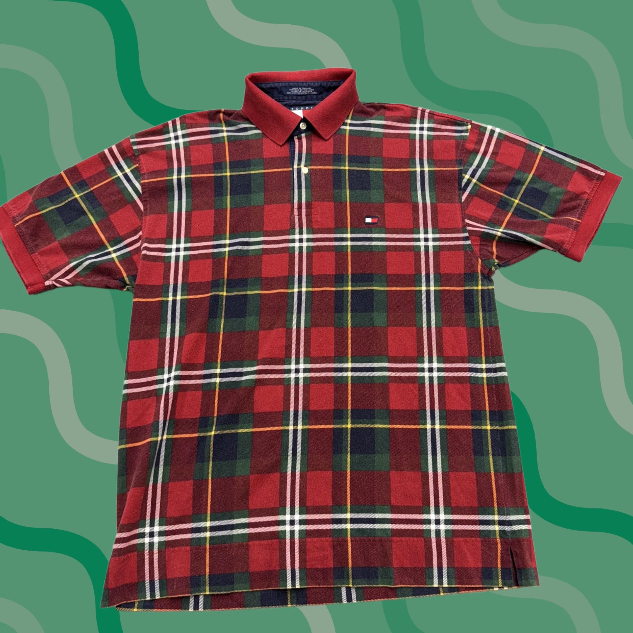 Tommy Hilfiger Tommy Hilfiger Polo Shirt Mens Medium Red Plaid 100% Cotton Short Sleeve Polo Shirt Mens Red Plaid 100% Cotton 1980s? Size US M / EU 48-50 / 2 - 1 Thumbnail